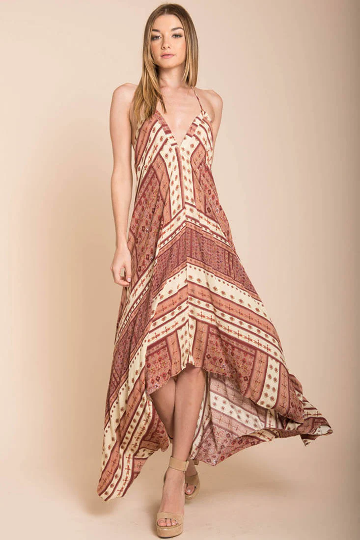 Romani Fall Maxi Dress Rust - Ruaus