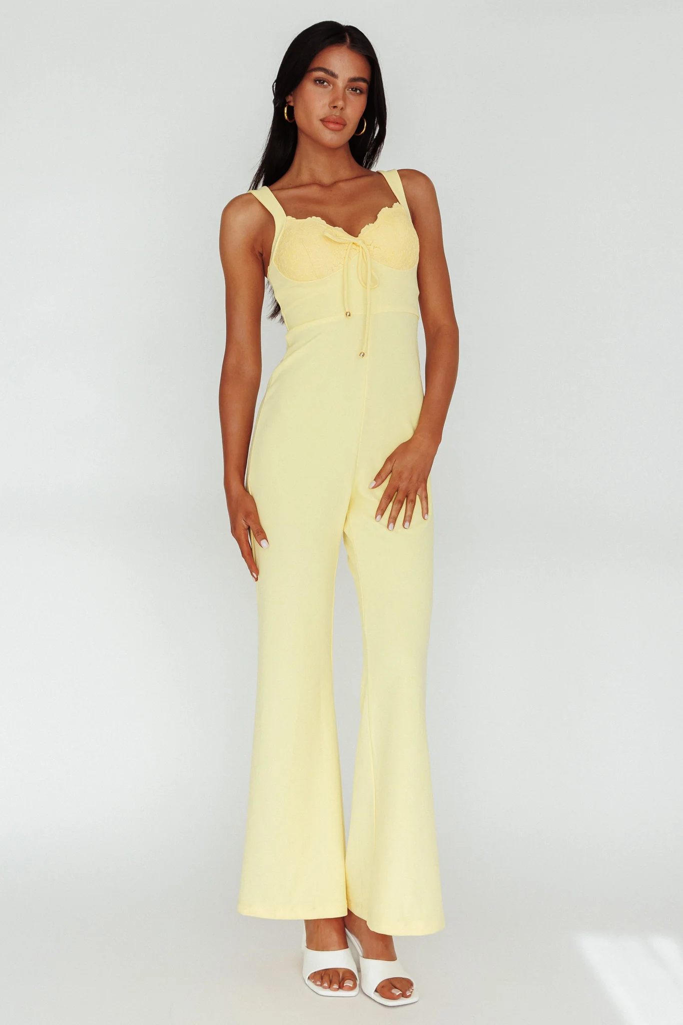 Ti Amo Lace Bust Jumpsuit Yellow - Ruaus