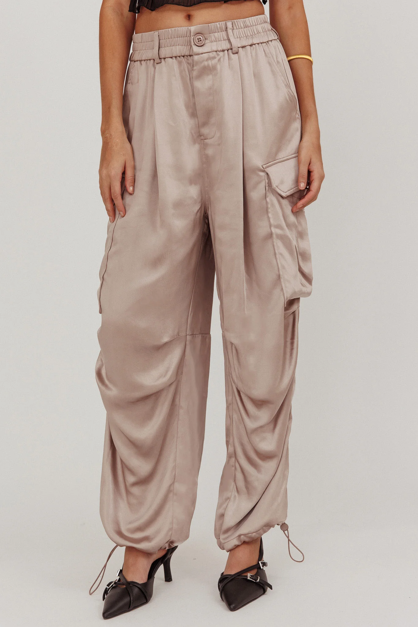Betty Satin Cargo Pant Mink - Ruaus