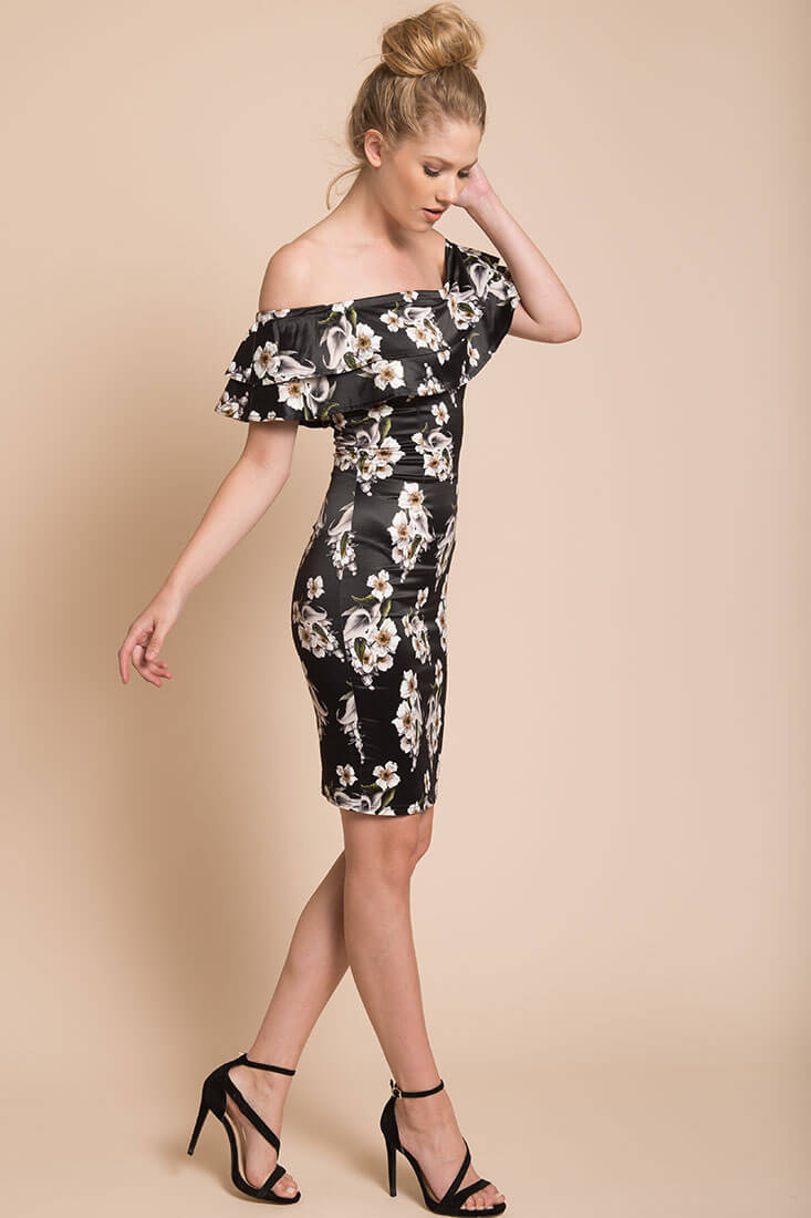 Ava Bodycon Dress Navy - Ruaus