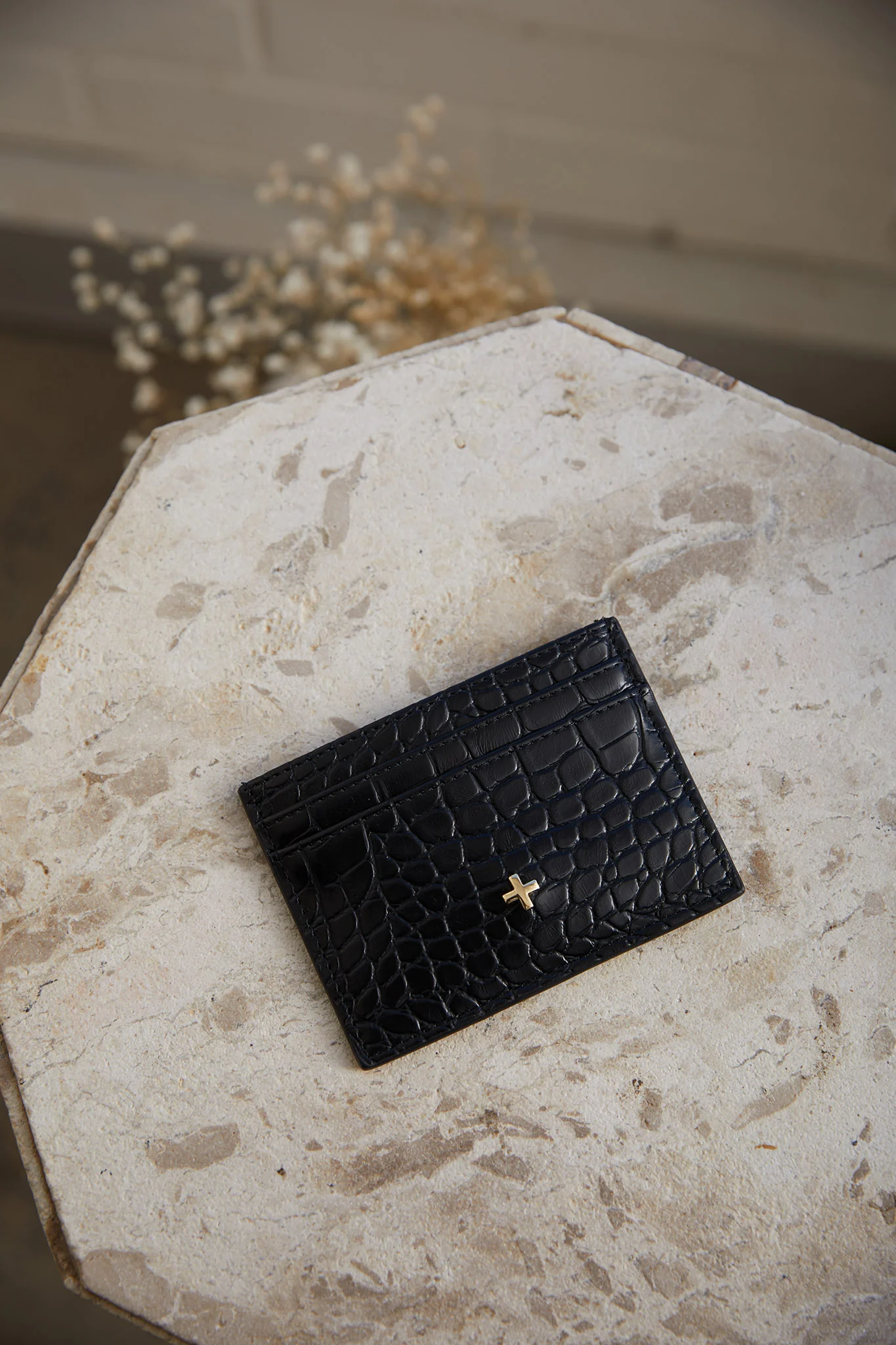 Peta And Jain Izzy Embossed Card Holder Black - Ruaus