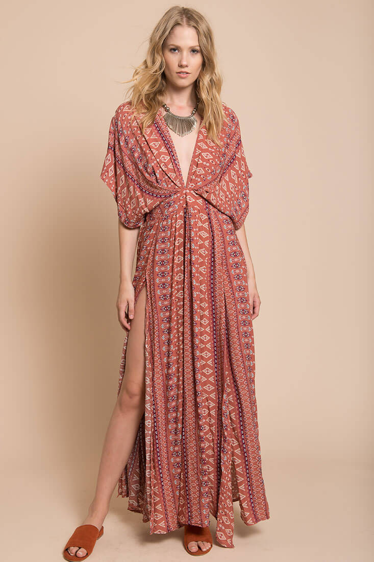 Libby Maxi Dress Rust - Ruaus