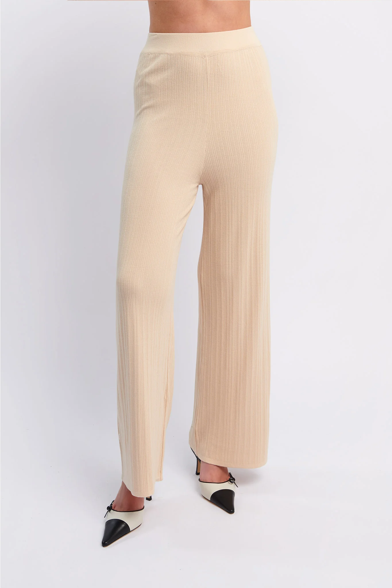 Rossana Long Knit Pants Oat - Ruaus