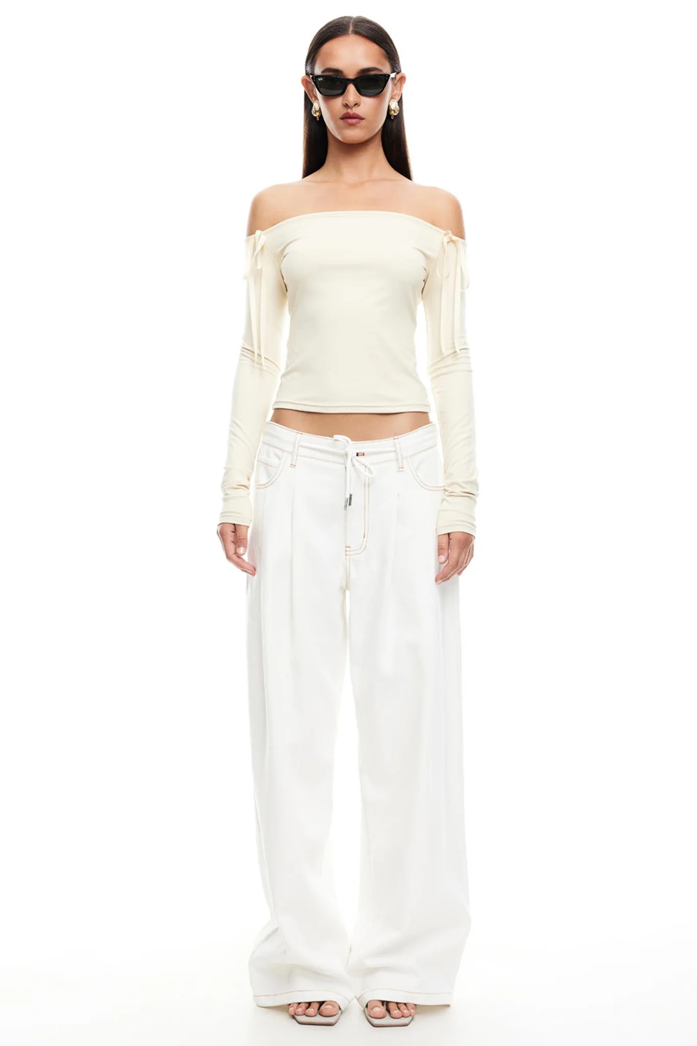 LIONESS Insightful Off Shoulder Top Ivory - Ruaus