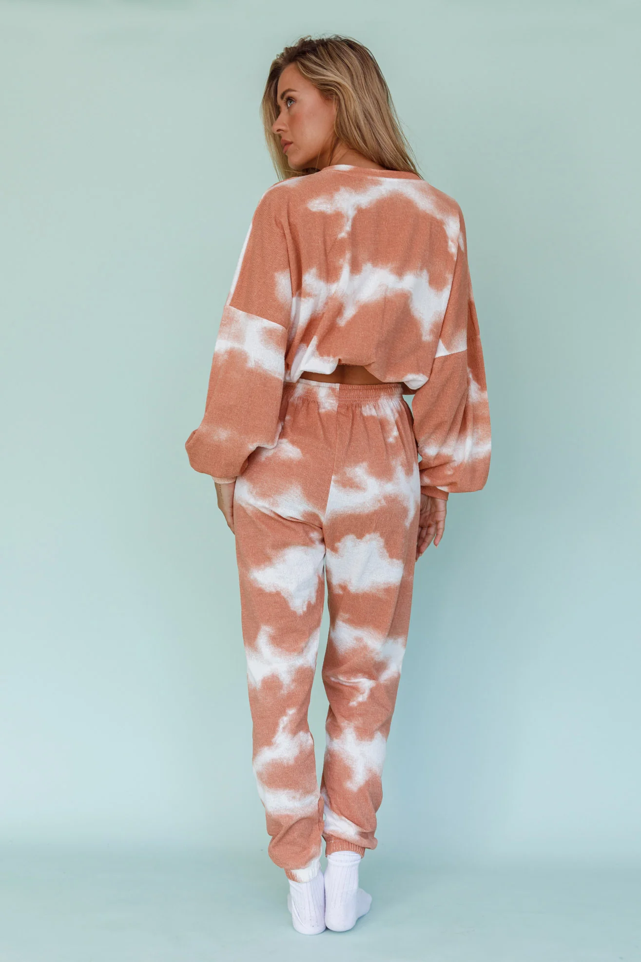 Low Key Drawstring Ribbed Pants Orange - Ruaus