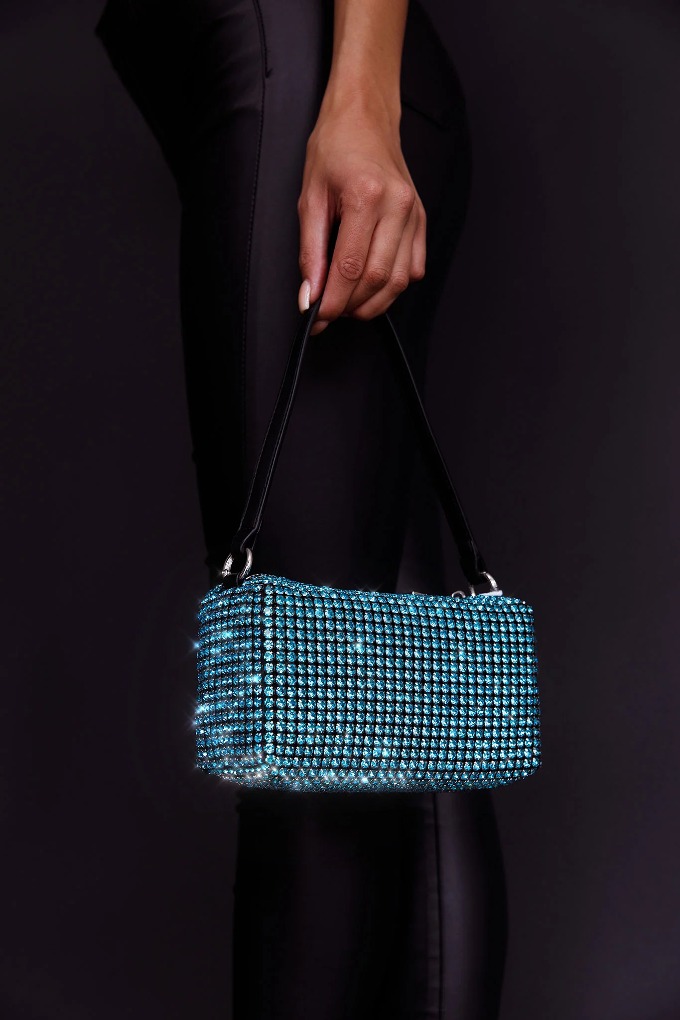 Mara Crystal Rectangular Bag Blue - Ruaus