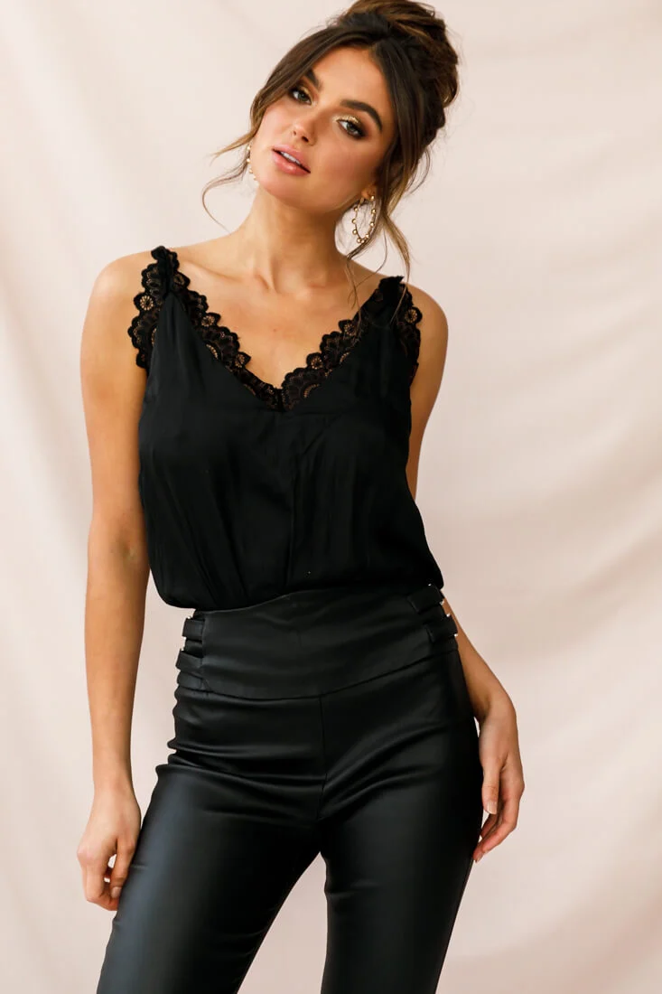 Brooklyn Camisole Sexy Lace Bodysuit Black - Ruaus