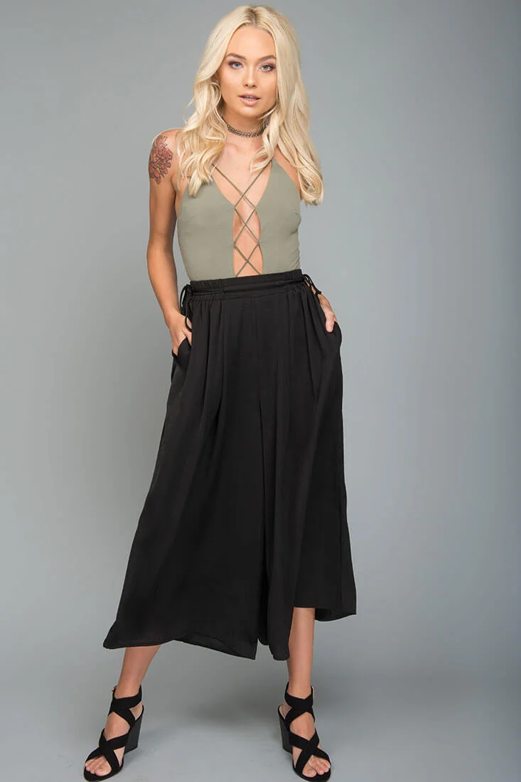 Lucy Loose Fit Wide Leg Pants Black - Ruaus