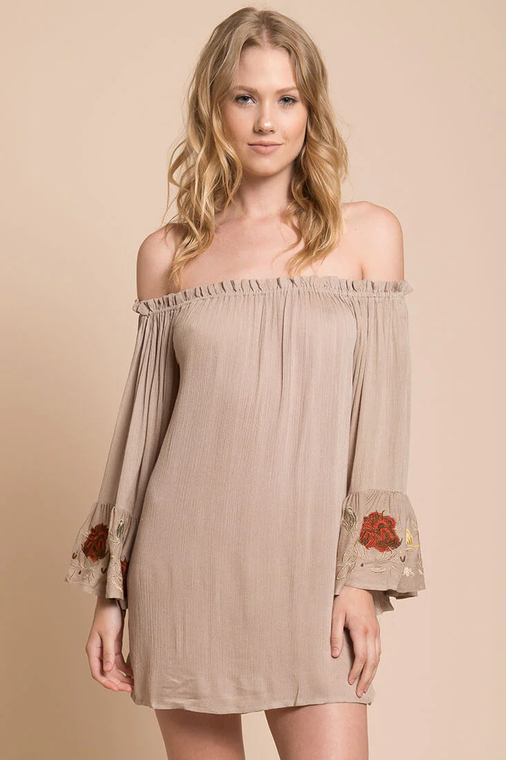 Aubree Loose Dress Taupe - Ruaus