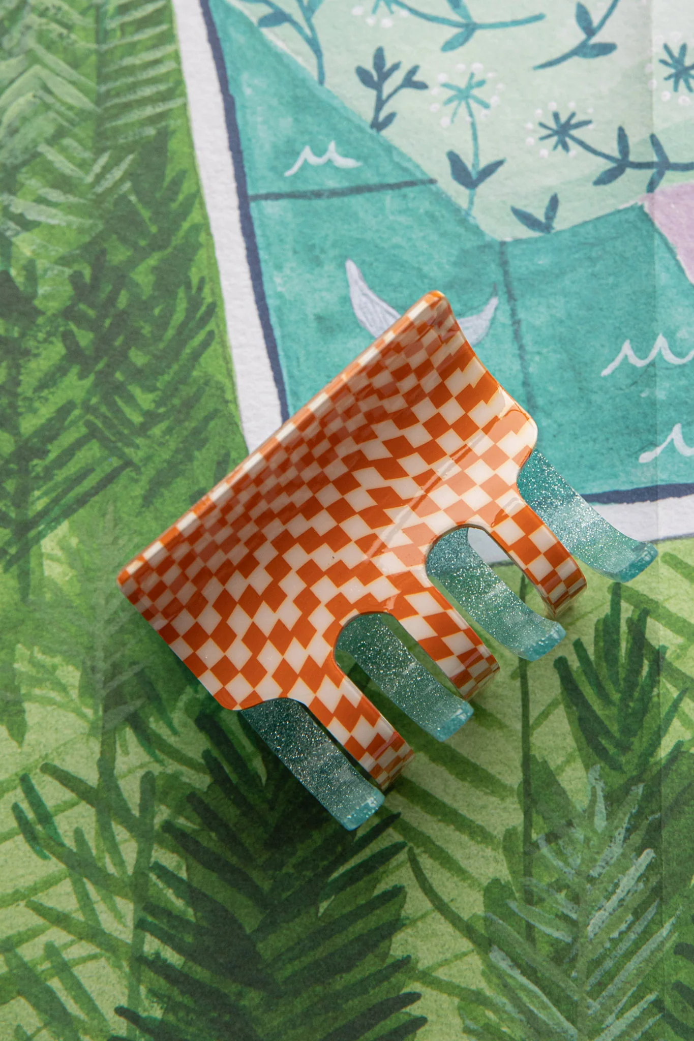 Retro Two-Side Hair Clip Orange - Ruaus