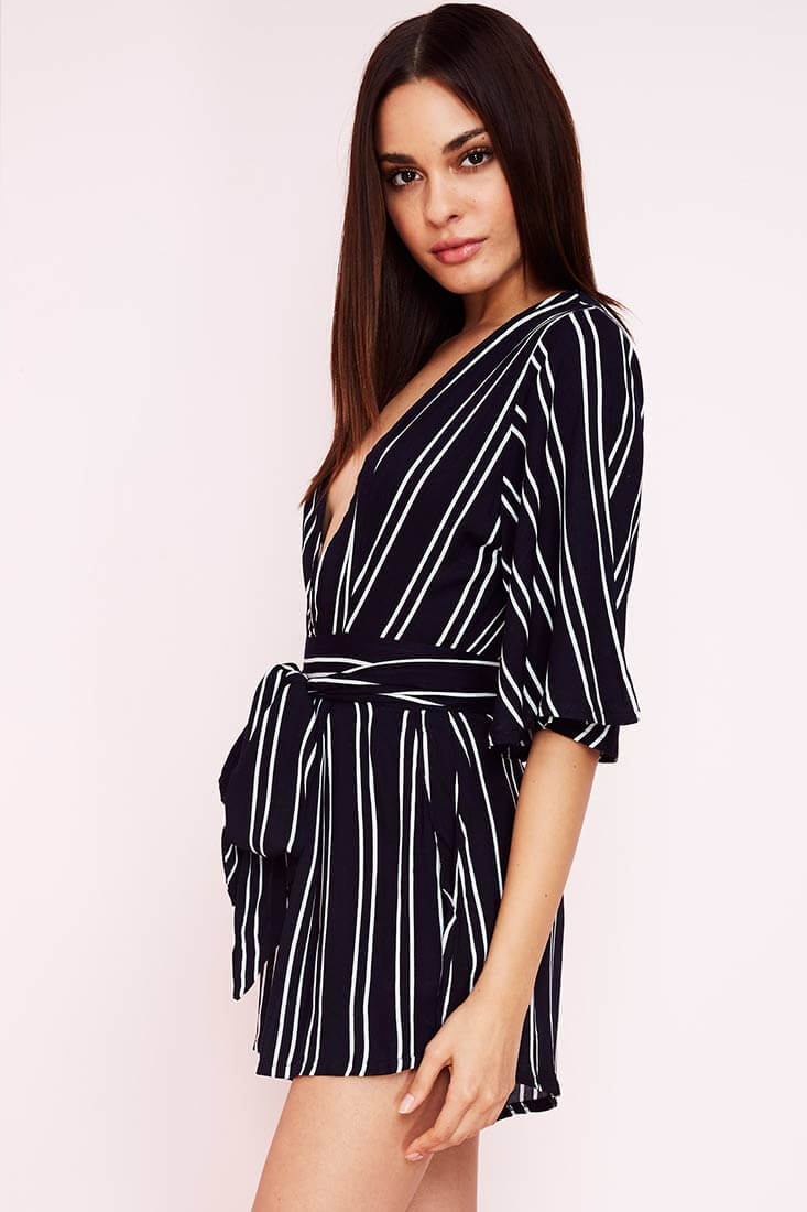 Gisele Casual cutout Romper Navy - Ruaus