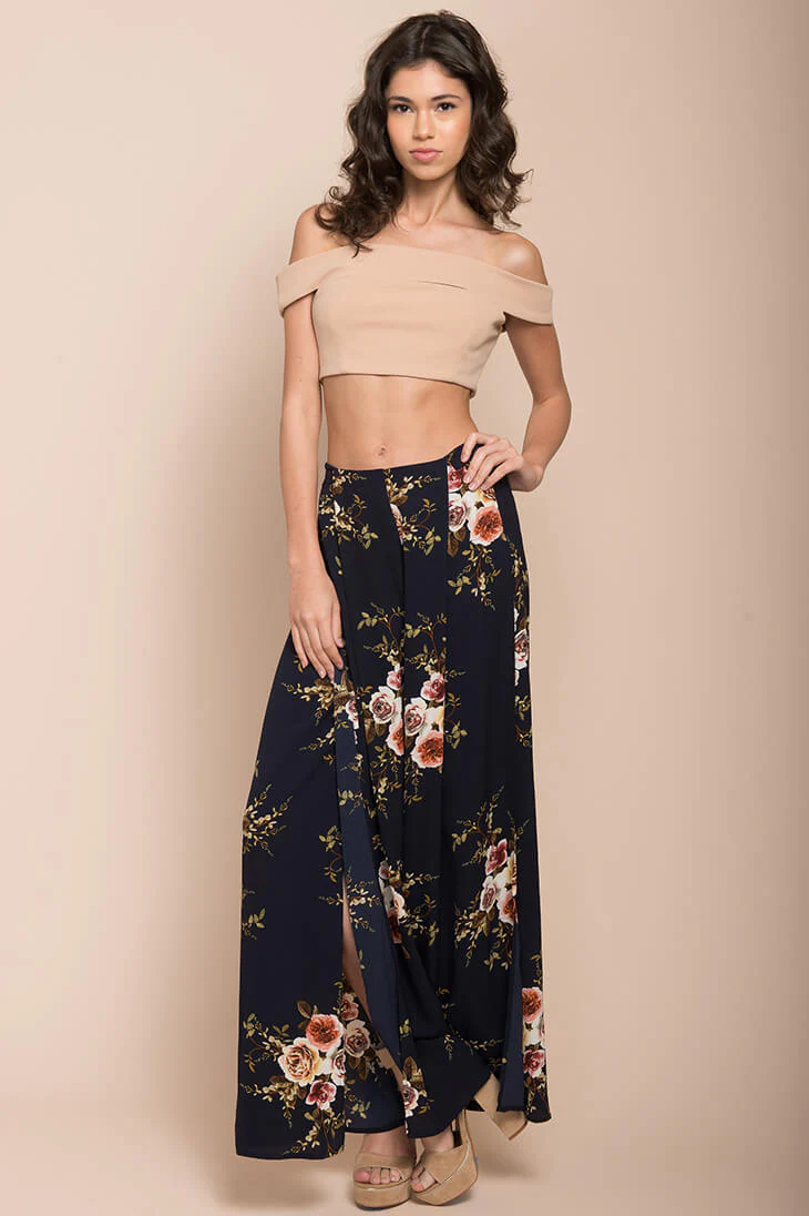 Kaya Floral Pants Navy - Ruaus