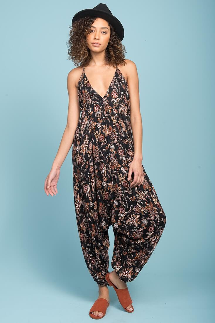 Annalee Floral Print Boho Jumpsuit - Ruaus