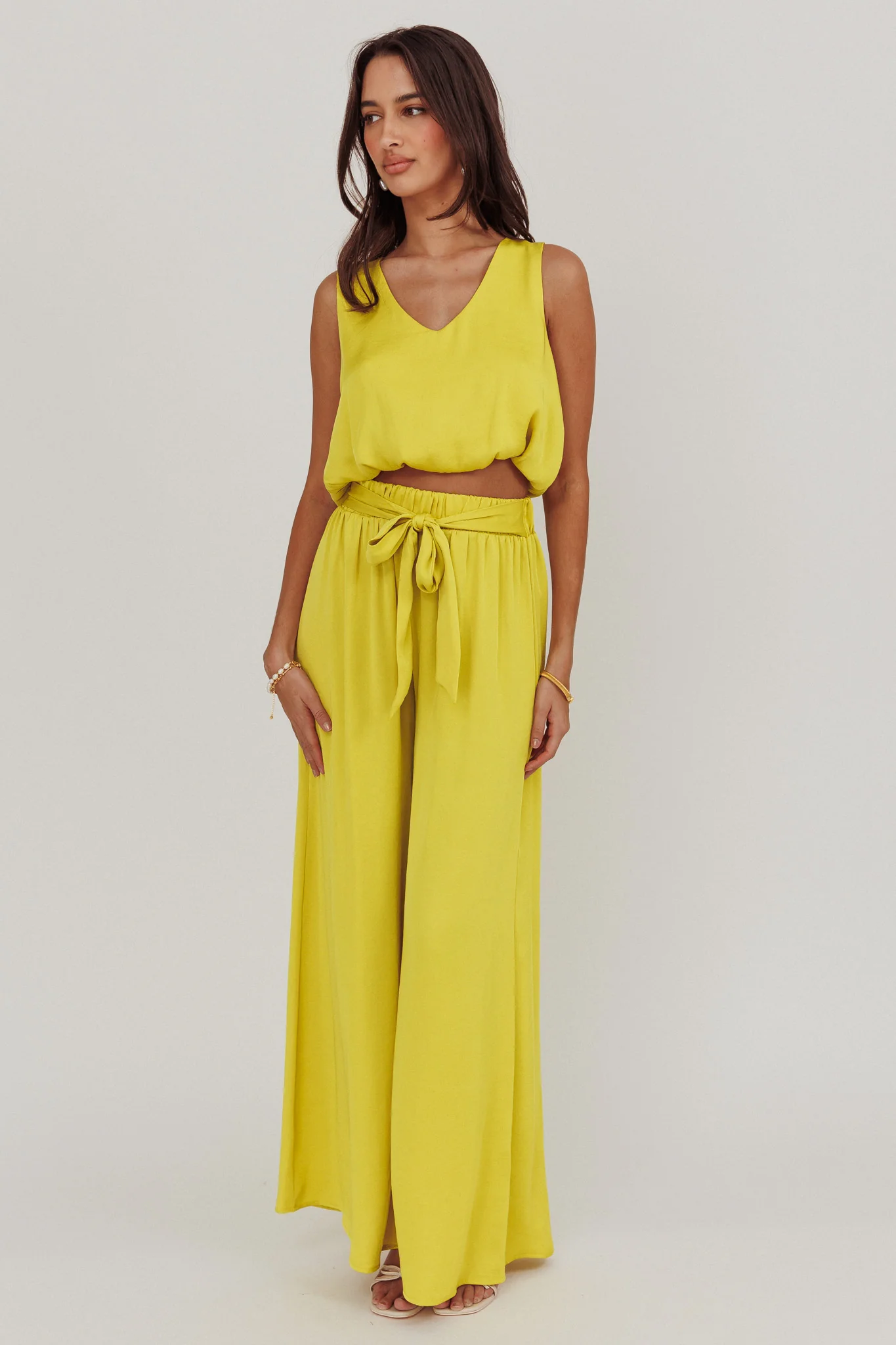 Mariposa Wide Leg Pant Chartreuse - Ruaus