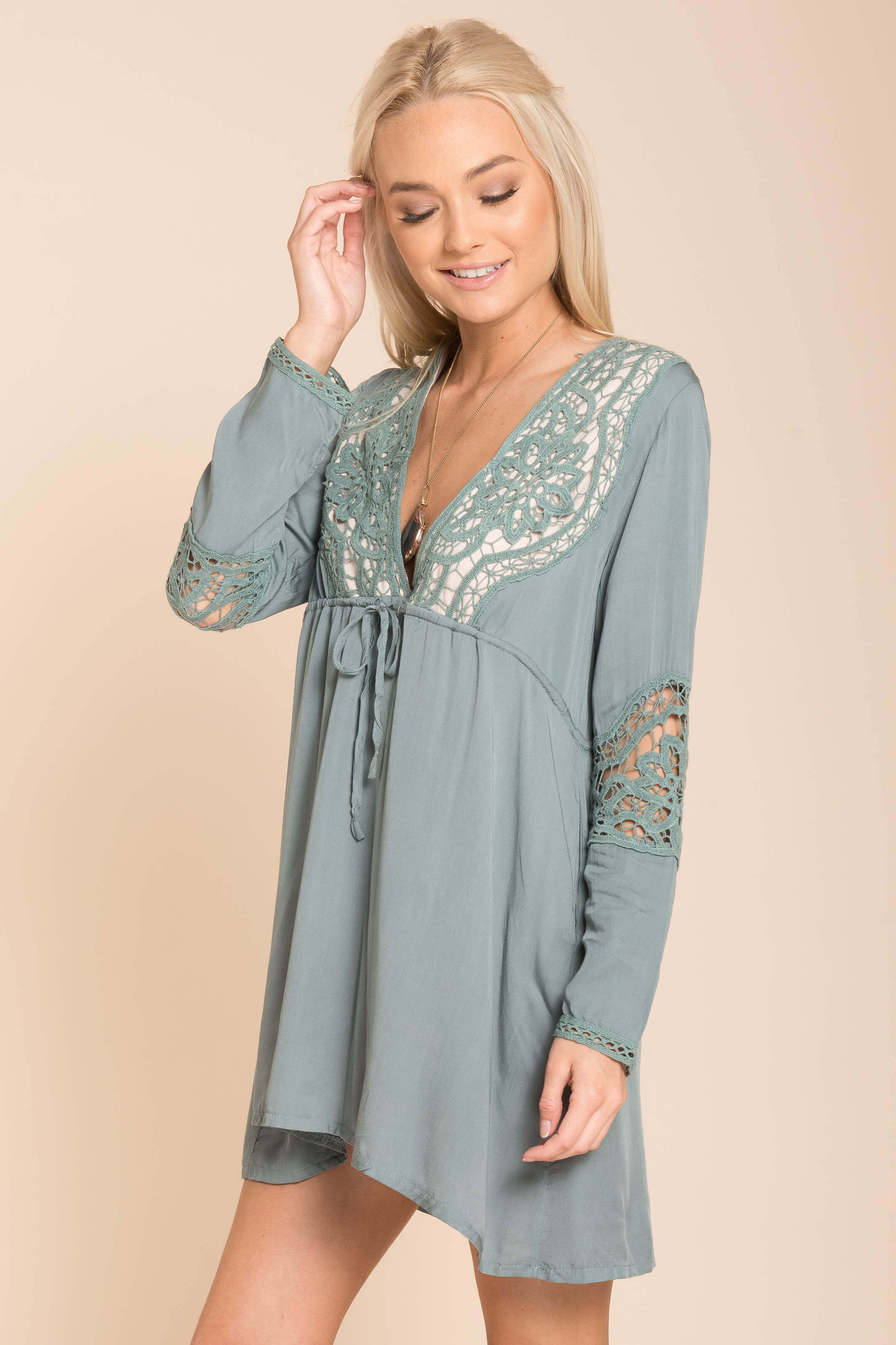 Lily Embroidered Tunic Green - Ruaus