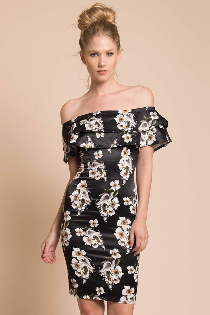 Ava Bodycon Dress Navy - Ruaus