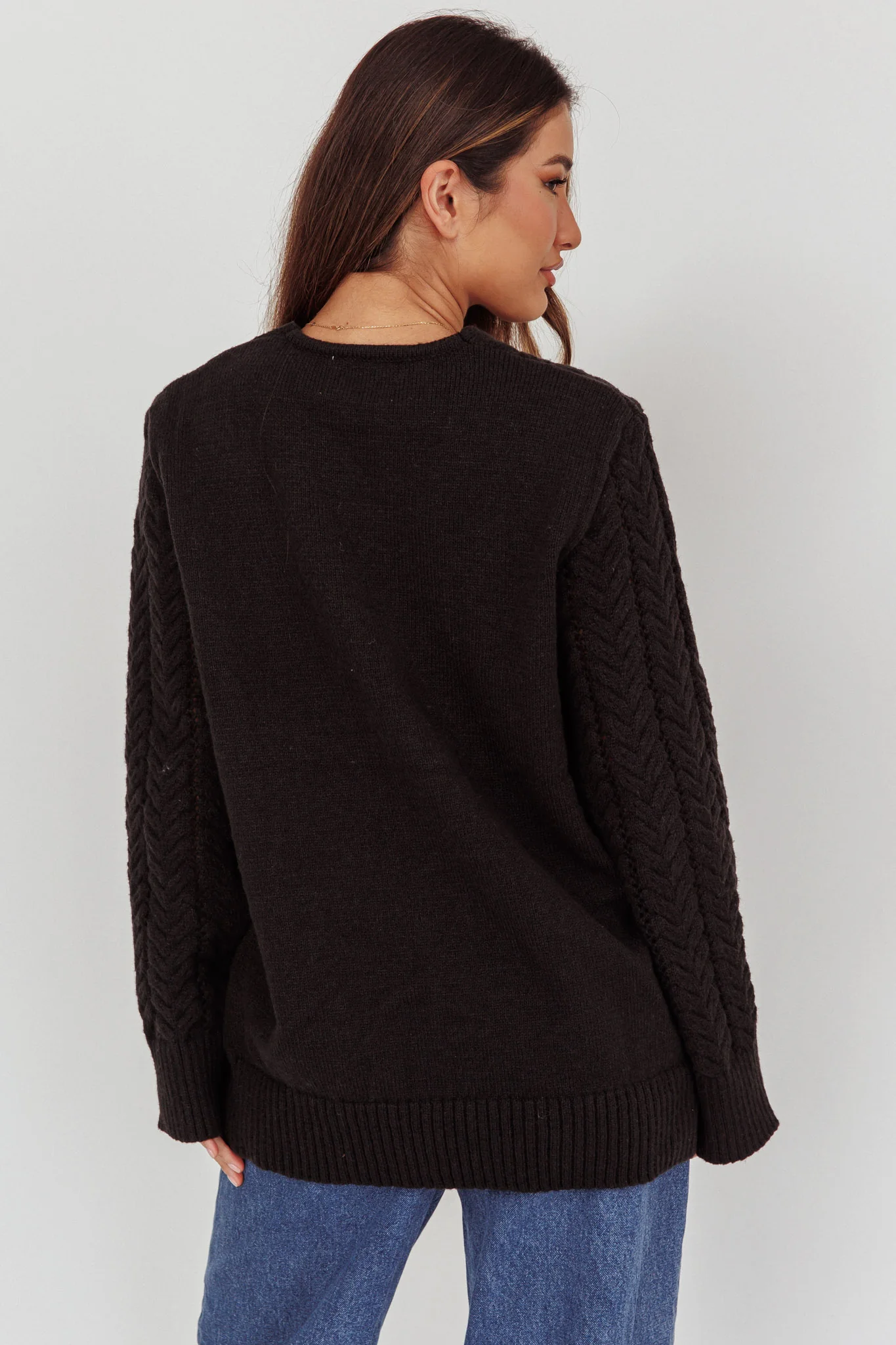 Seattle Lace-Up Front Knit Top Black - Ruaus