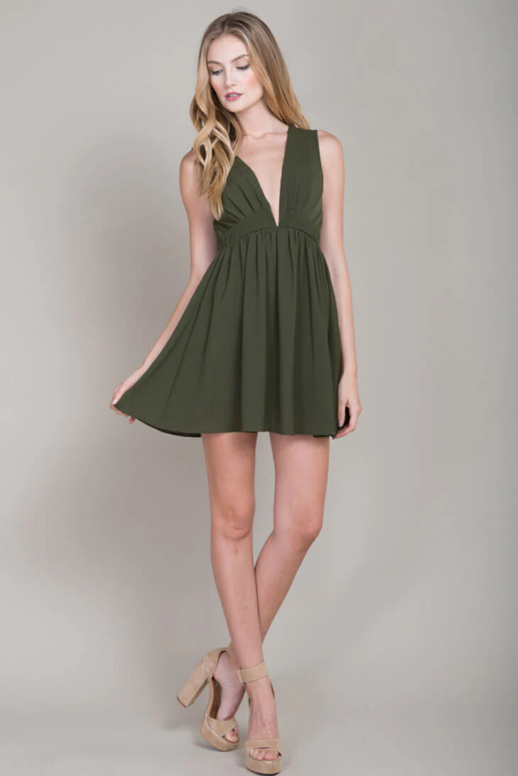 Laine Day Festival Dress Green - Ruaus
