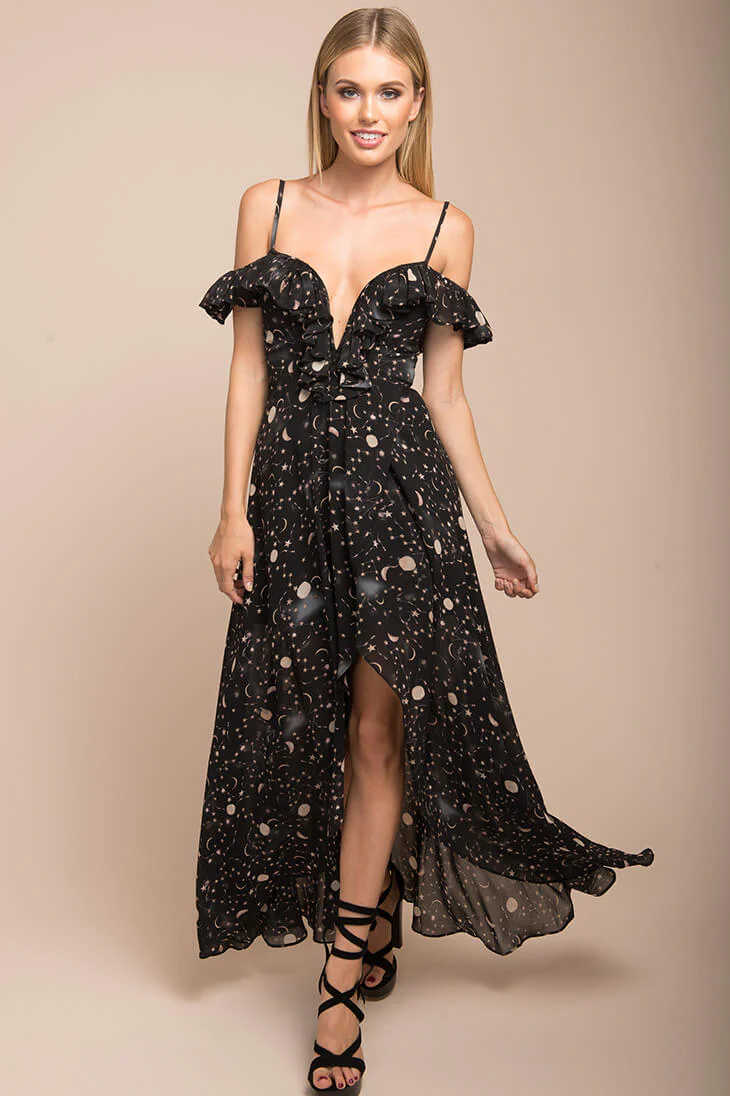 Celeste Star Print Maxi Dress - Ruaus