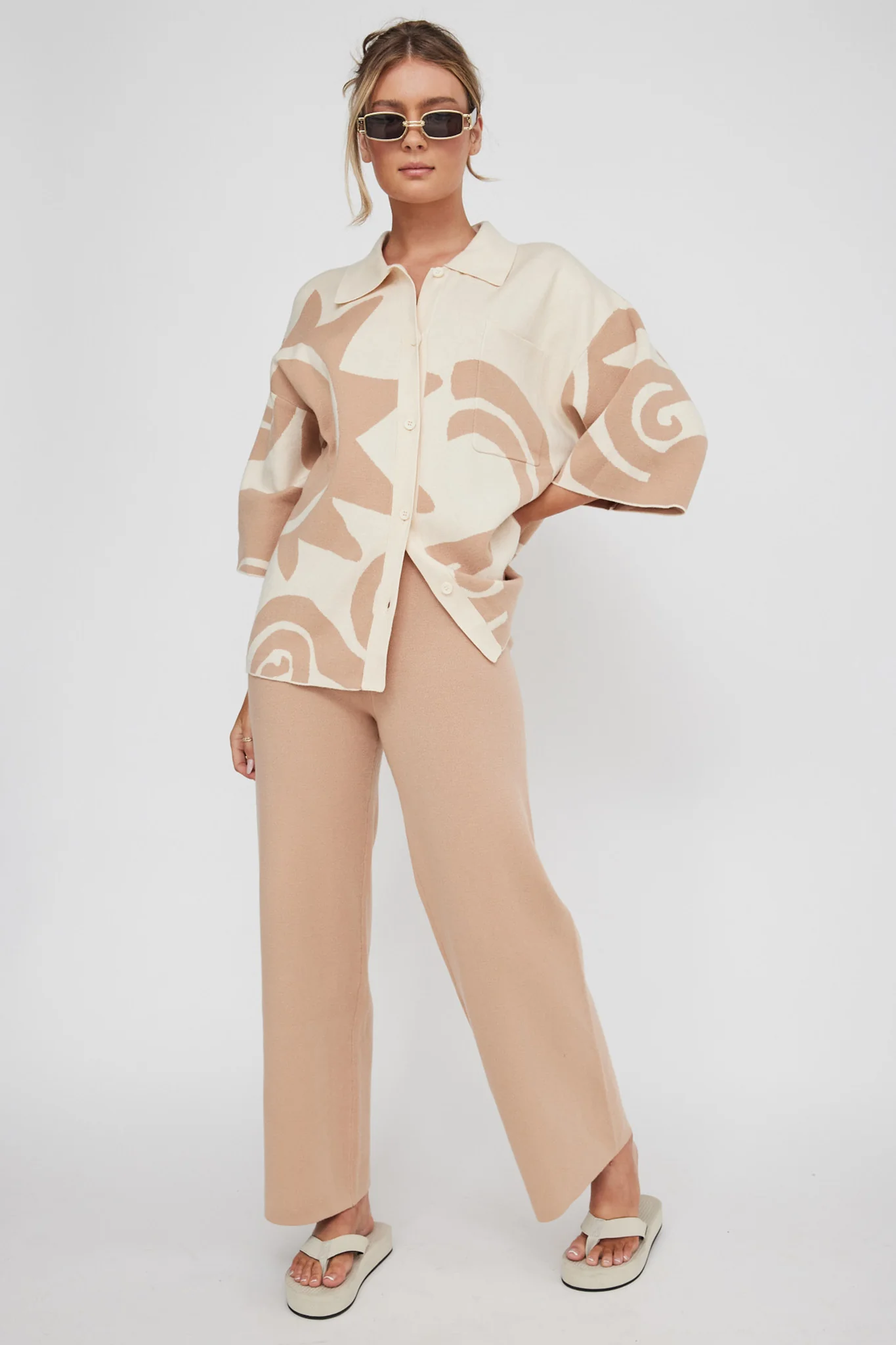 Nalani Knit Pants Wood - Ruaus