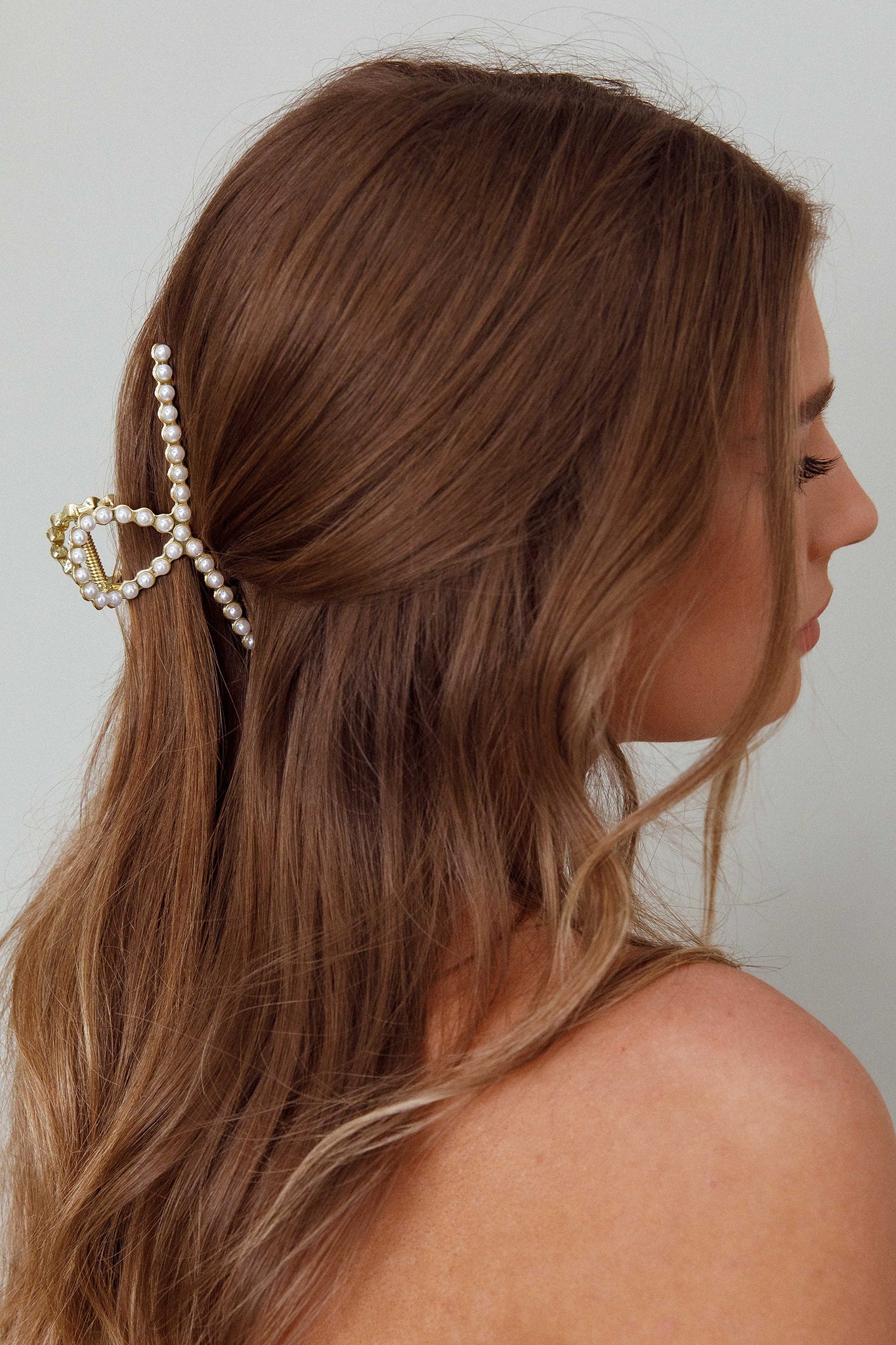 Hannah Pearl Twist Hair Claw Gold - Ruaus
