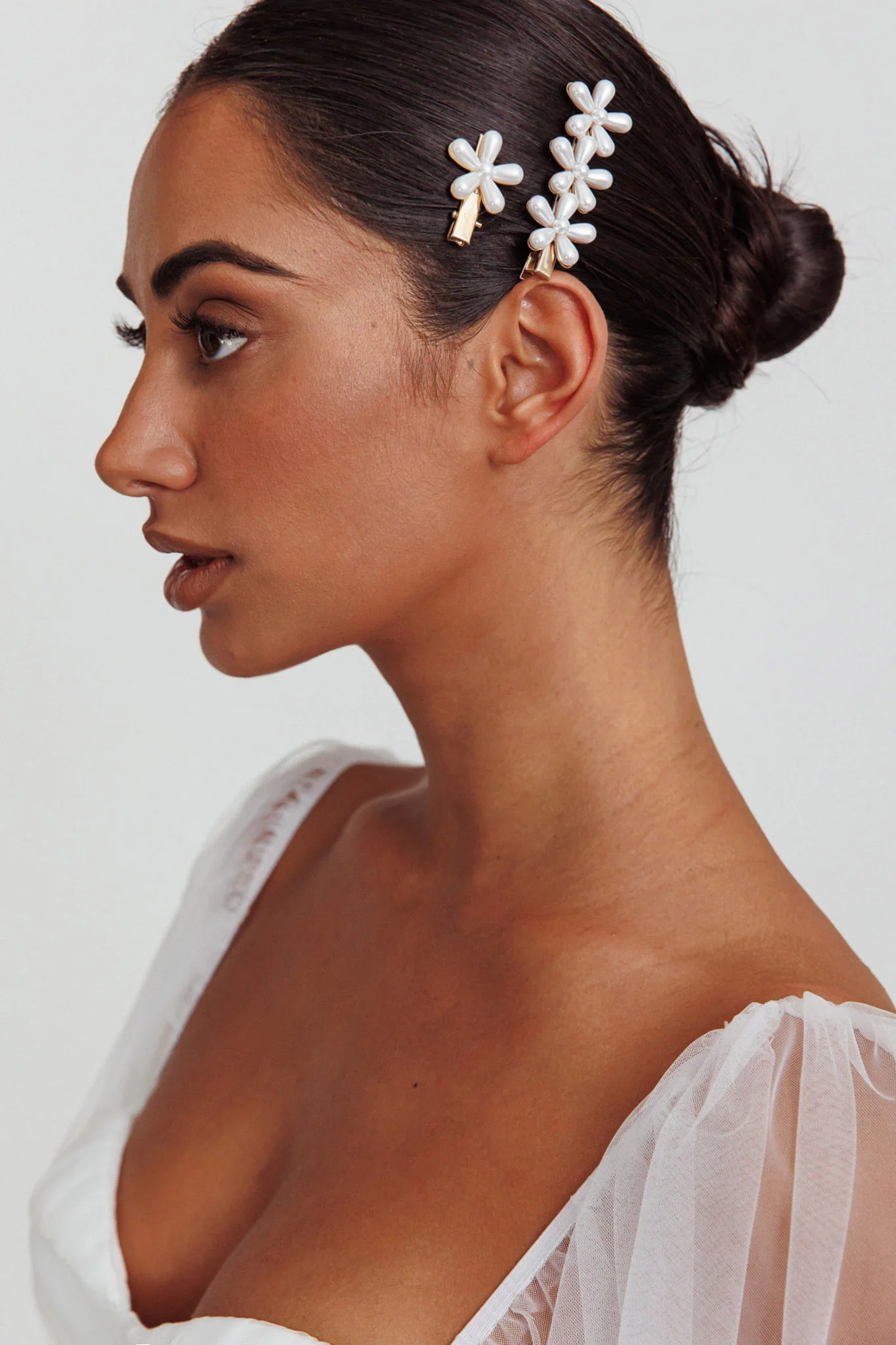 Aurelia Pearl Flower Hairclip Set - Ruaus