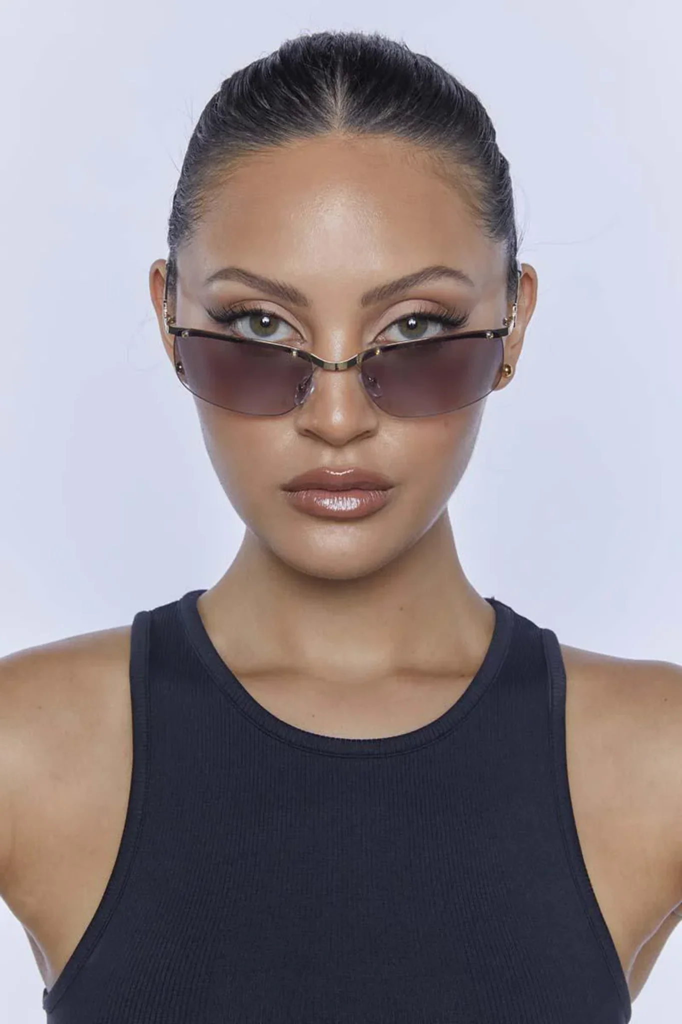 Peta And Jain Metal Mono Lens Sunglasses Gold - Ruaus