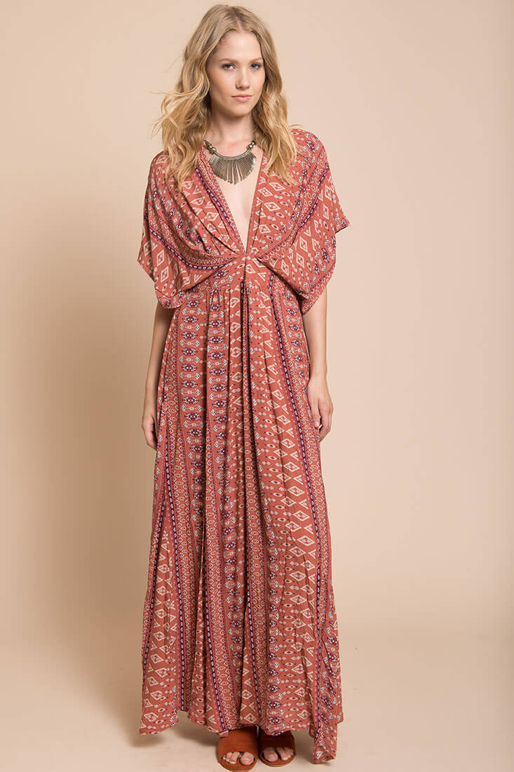 Libby Maxi Dress Rust - Ruaus