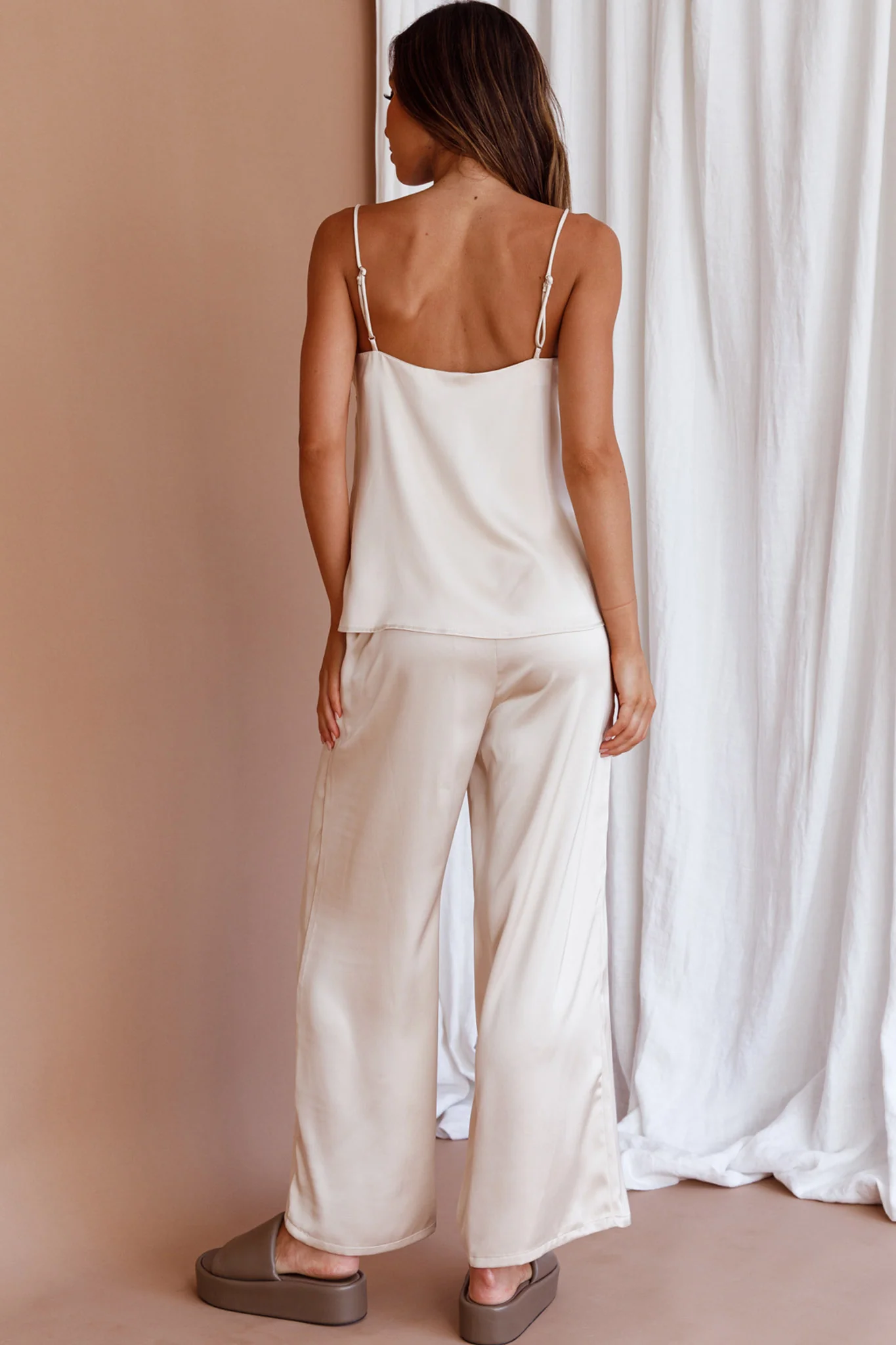 Hotel California Straight Leg Pants Stone - Ruaus