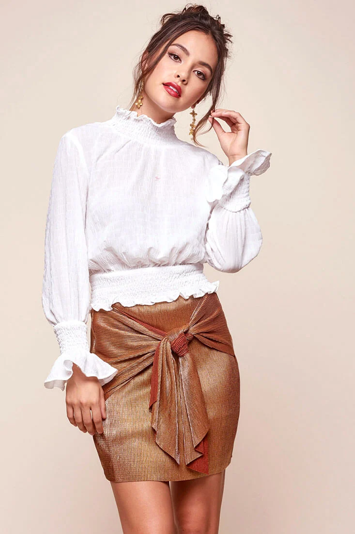 Beza Bow Tie Skirt Rose Gold - Ruaus