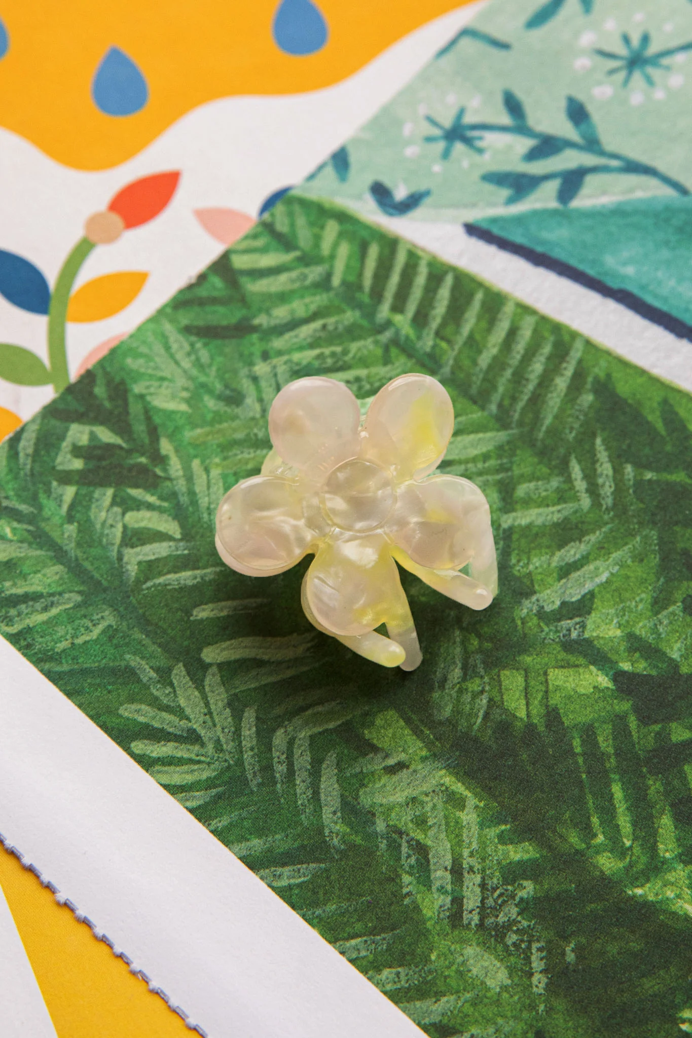 Blossom Flower Hair Clip Yellow - Ruaus