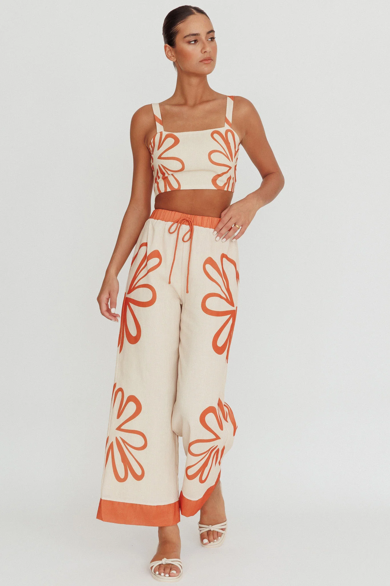 Briar Square Neck Cropped Top Rust Beige - Ruaus