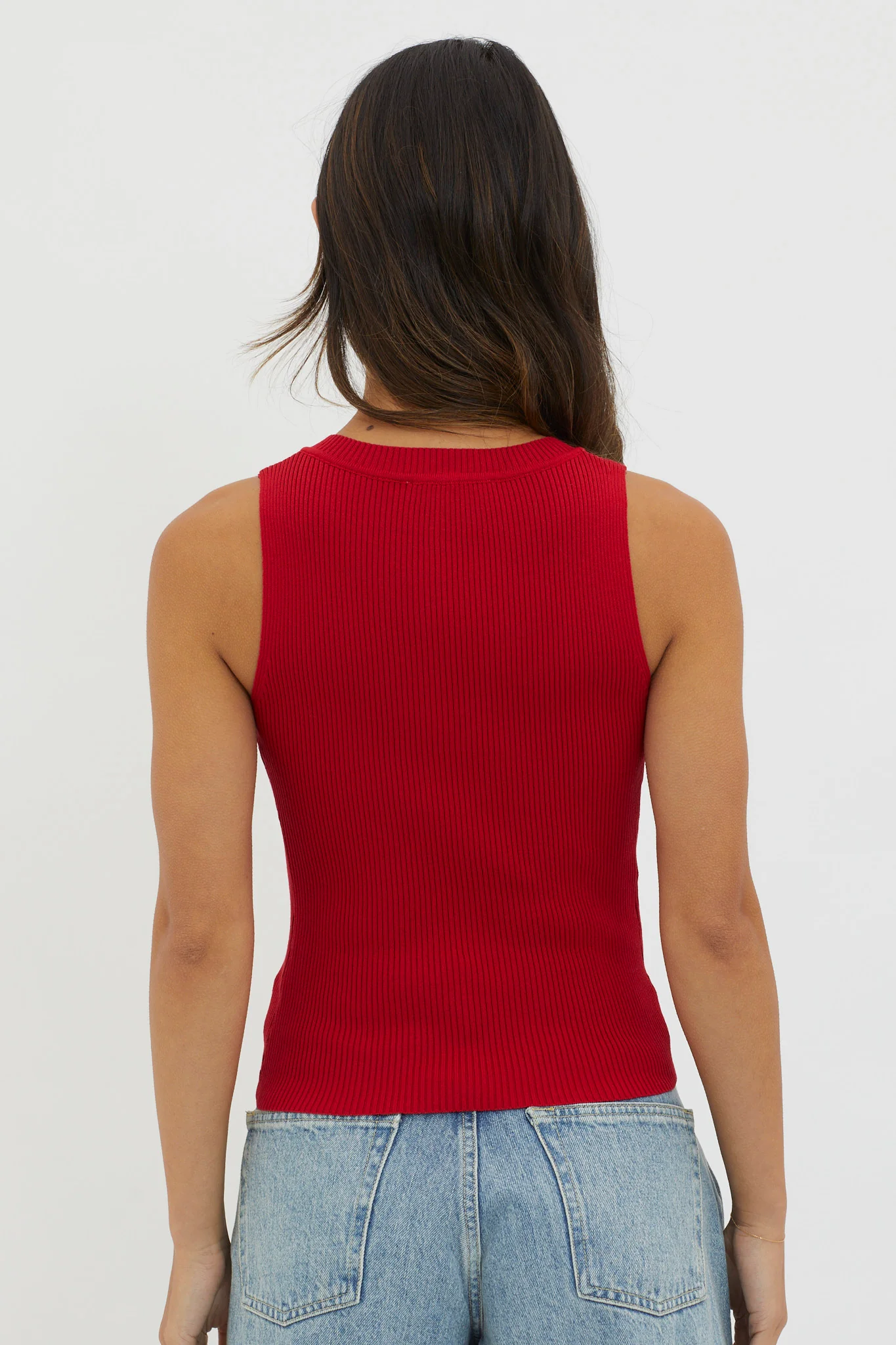 D'Lila V-Neck Ribbed Knit Top Maroon - Ruaus