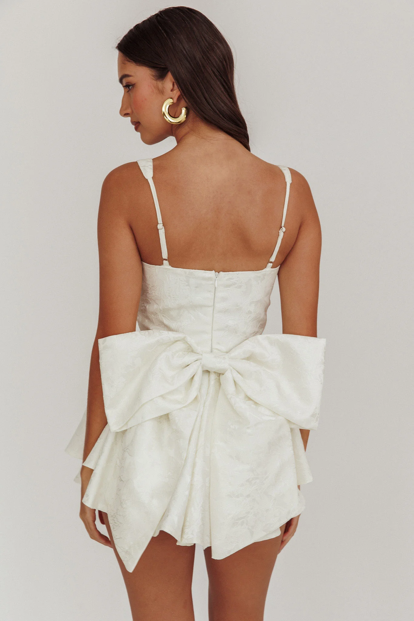 All To You Jacquard Bow Romper White - Ruaus