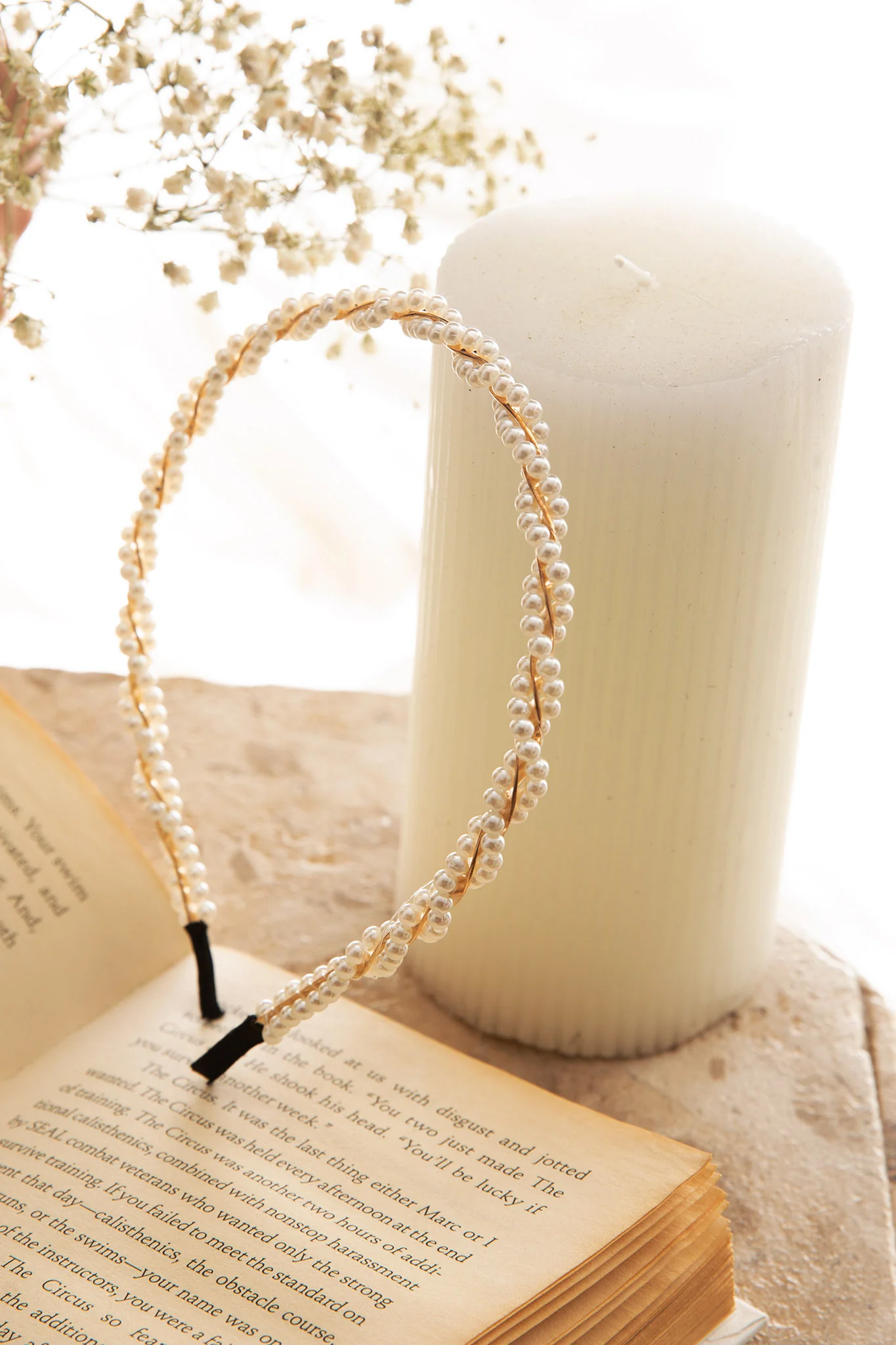 Odette Twisted Pearl Headband Gold - Ruaus