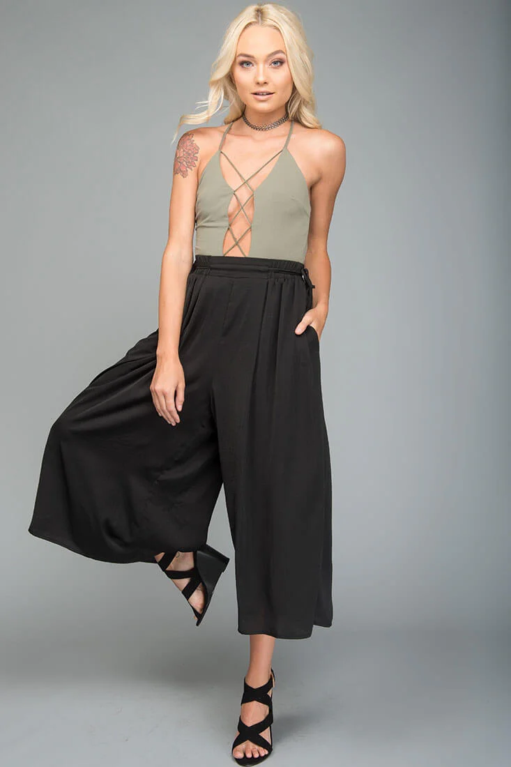 Lucy Loose Fit Wide Leg Pants Black - Ruaus