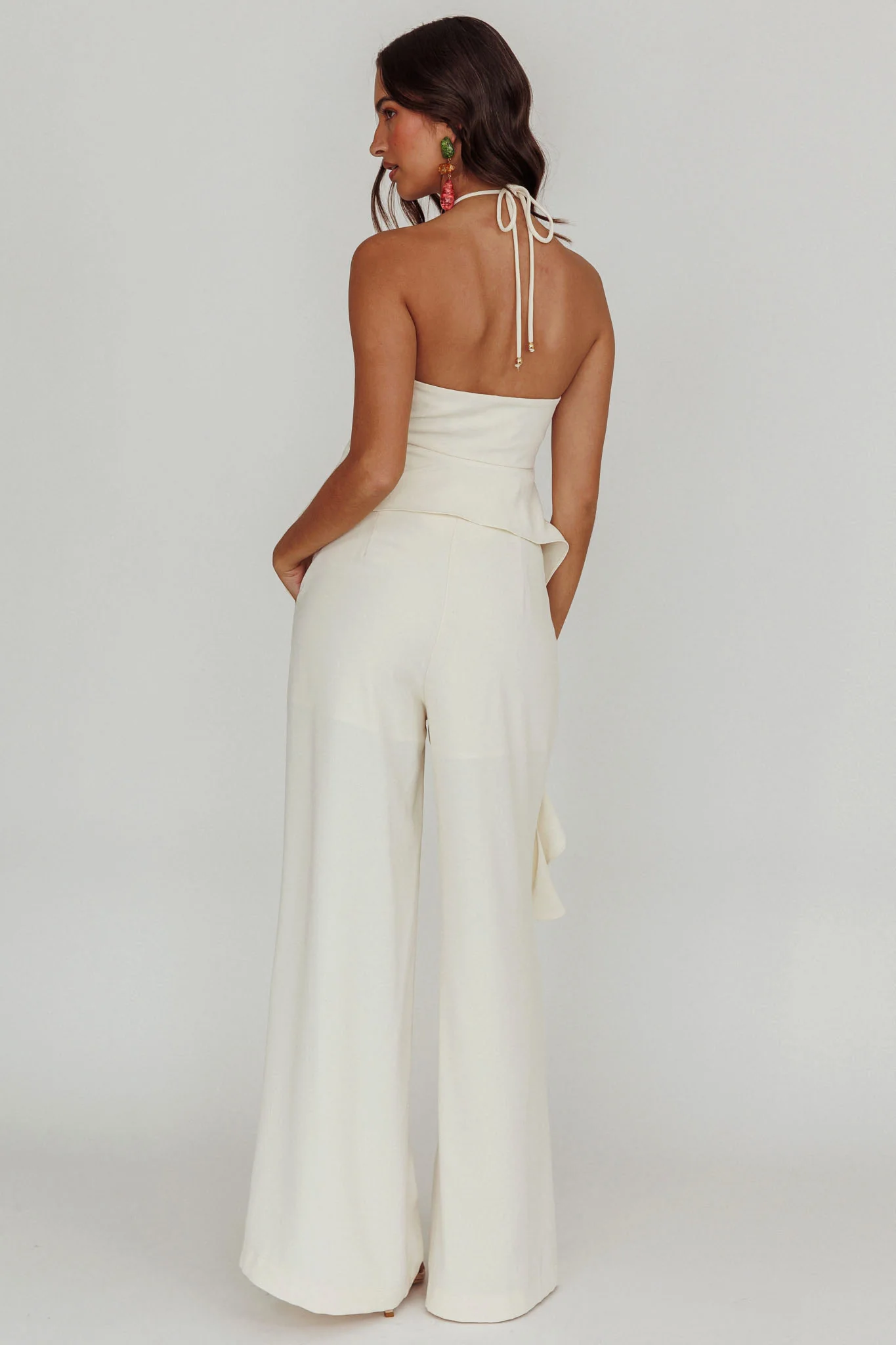 Songbird Halterneck Ruffle Cami Top - Ruaus