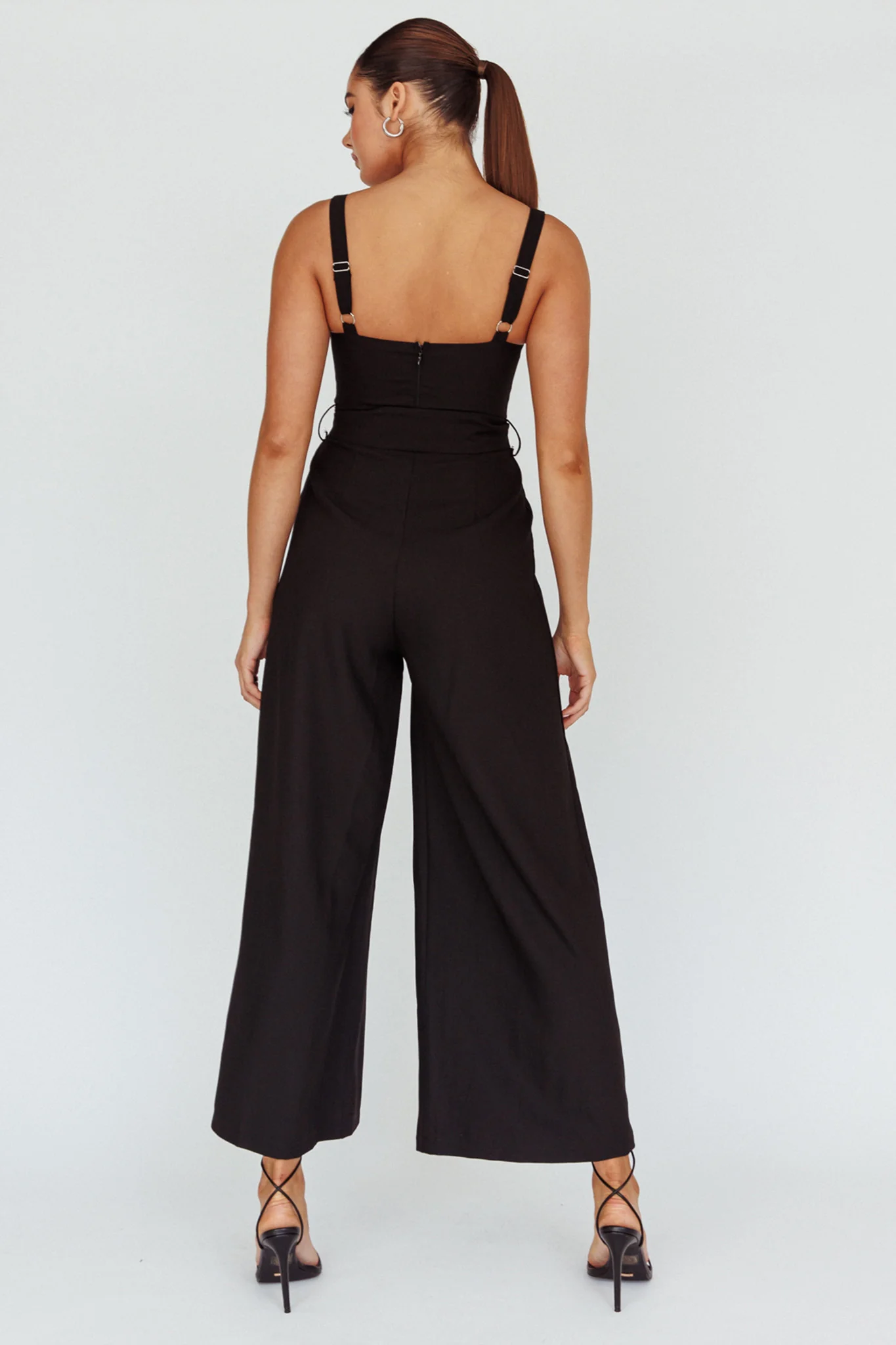Colleen Waist Tie Jumpsuit Black - Ruaus