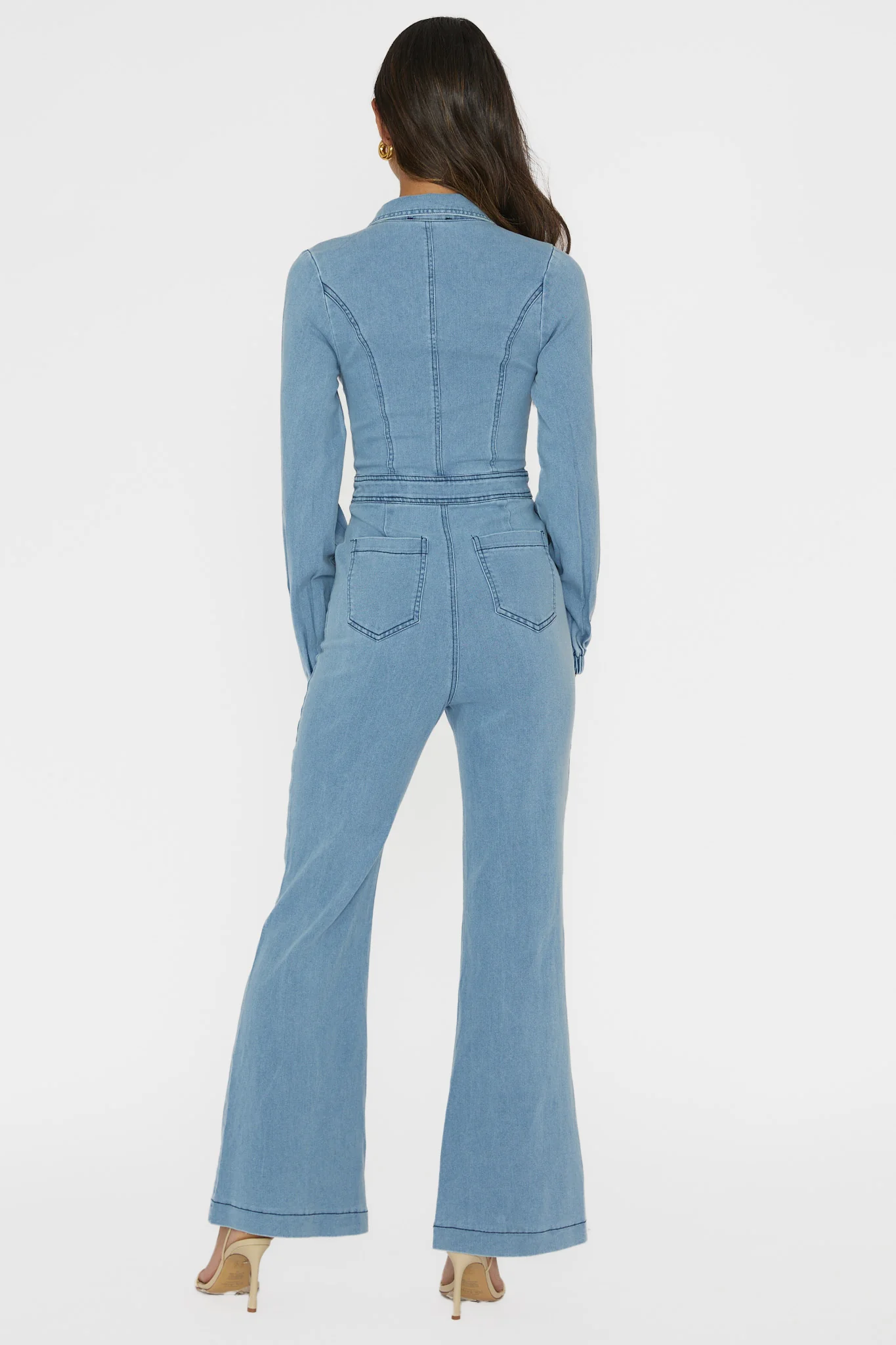 Emilio Long Sleeve Jumpsuit Denim Blue - Ruaus
