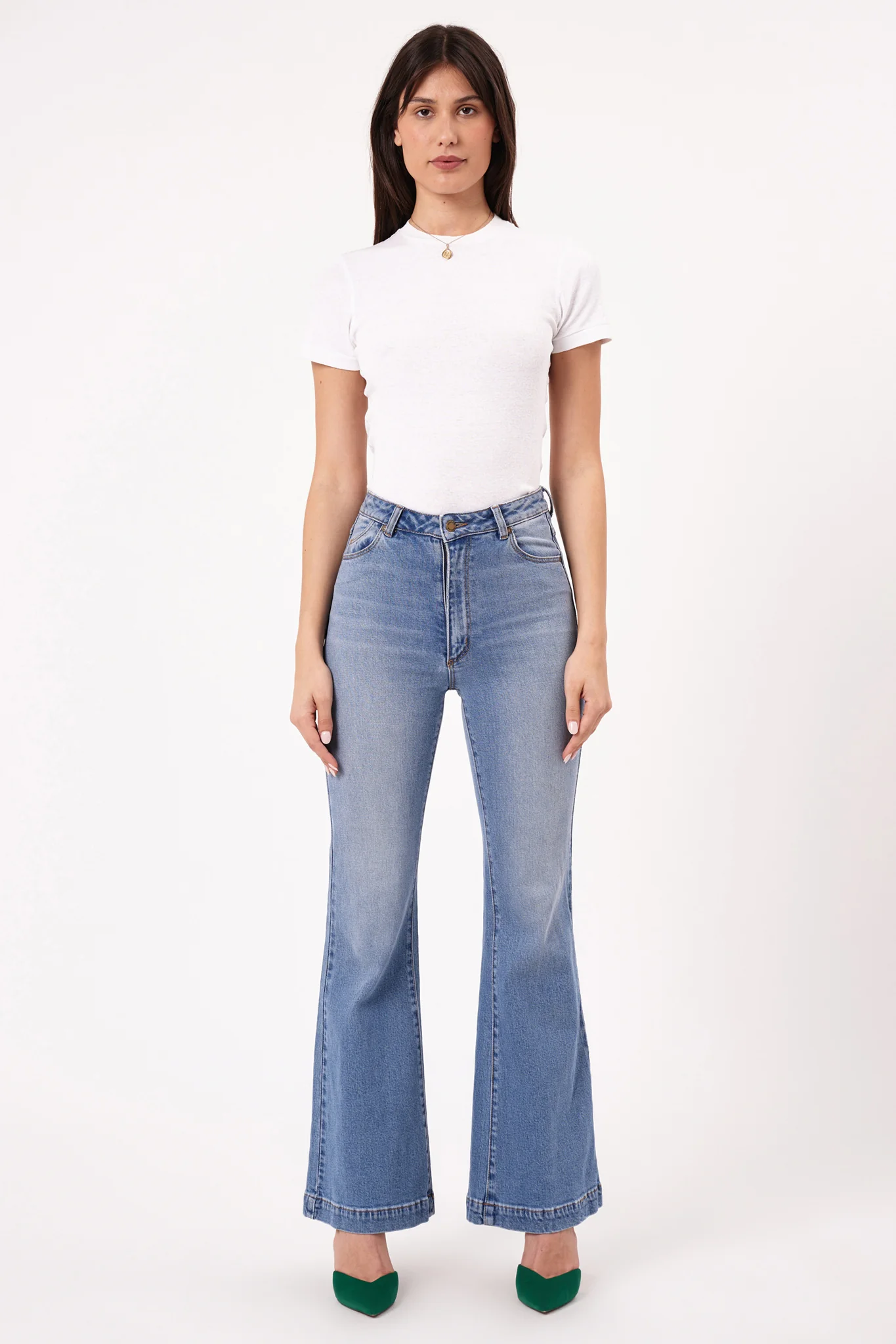 ROLLA'S Eastcoast Flare Ankle Jeans Mid Vintage Blue - Ruaus