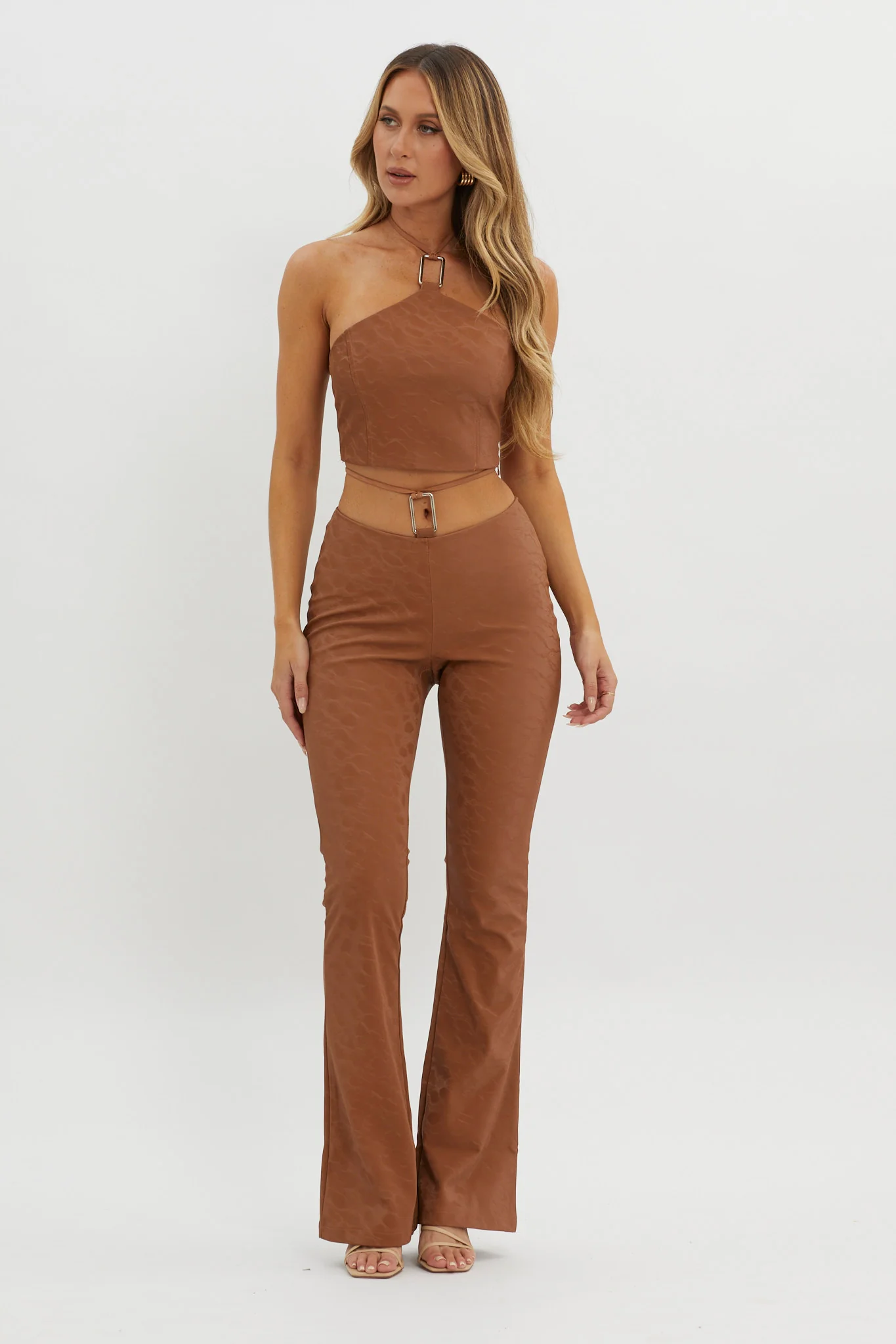 She's A Gemini Faux Leather Pants Mud - Ruaus