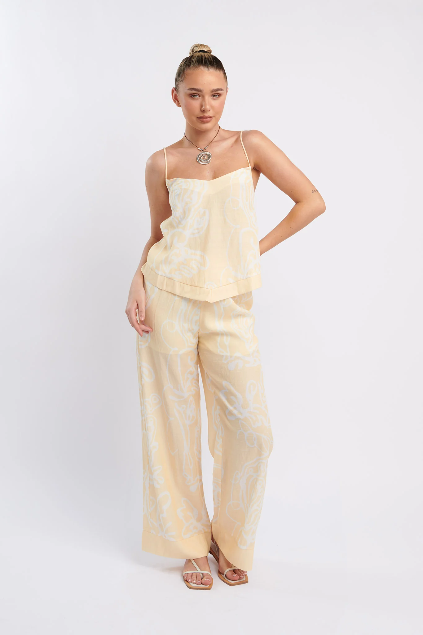 Oceania Long Pants Print Yellow - Ruaus