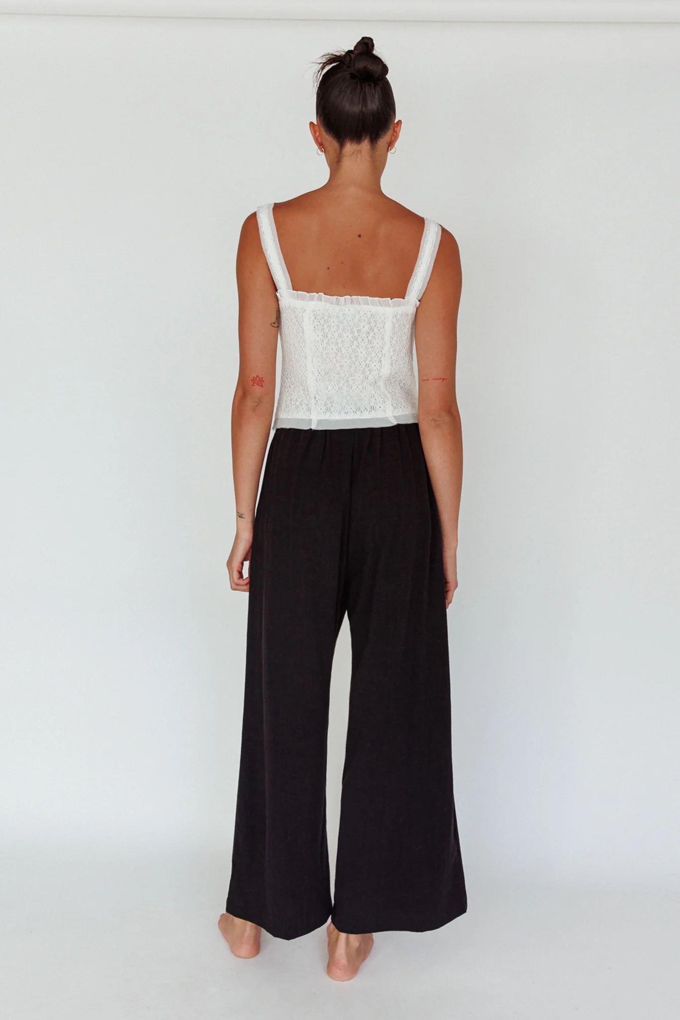 Backstage Pleated Wide Leg Pants Black - Ruaus