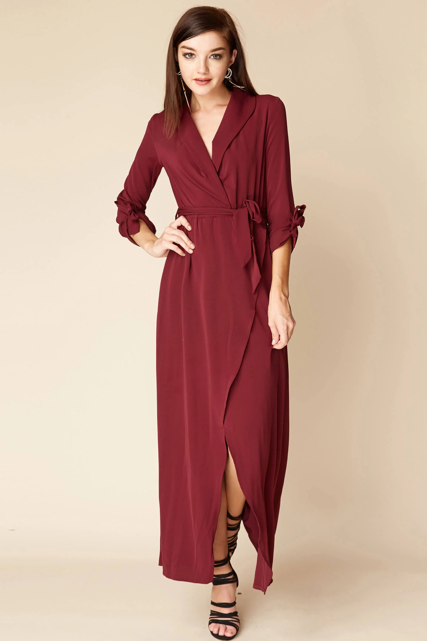 Sophia Romantic Maxi Dress Berry - Ruaus