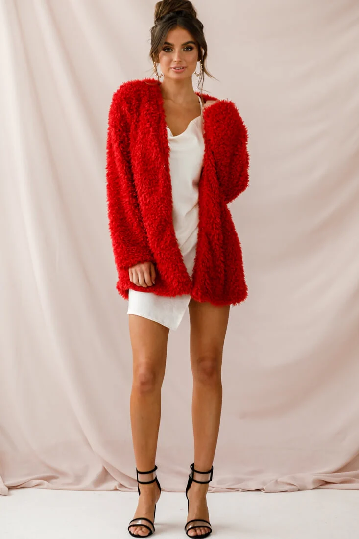 Ronan Fluffy Coat Red - Ruaus