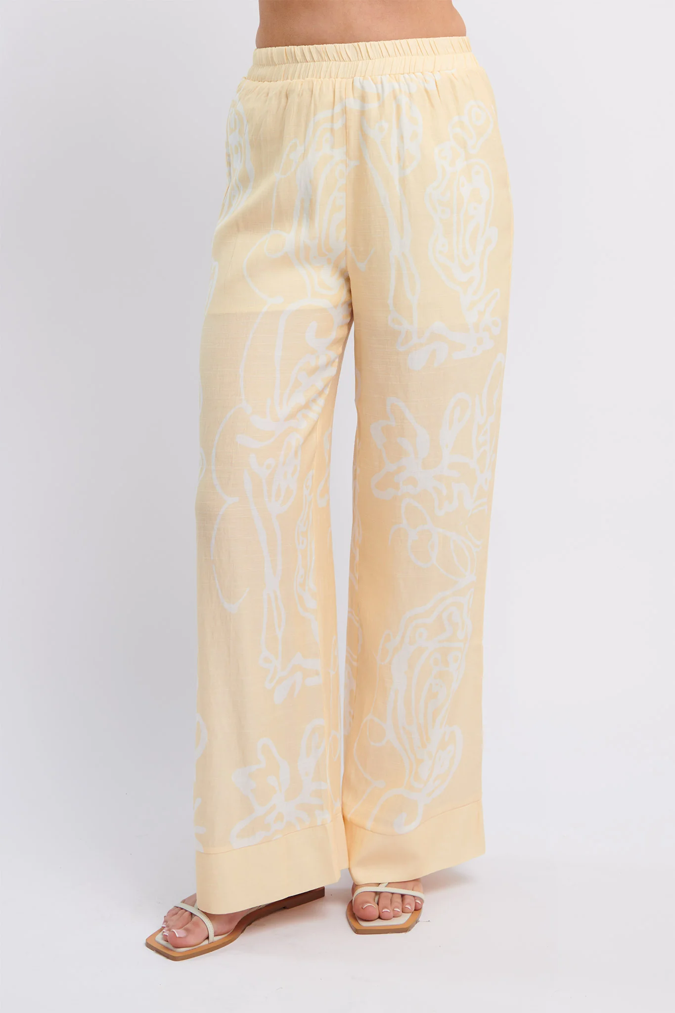 Oceania Long Pants Print Yellow - Ruaus