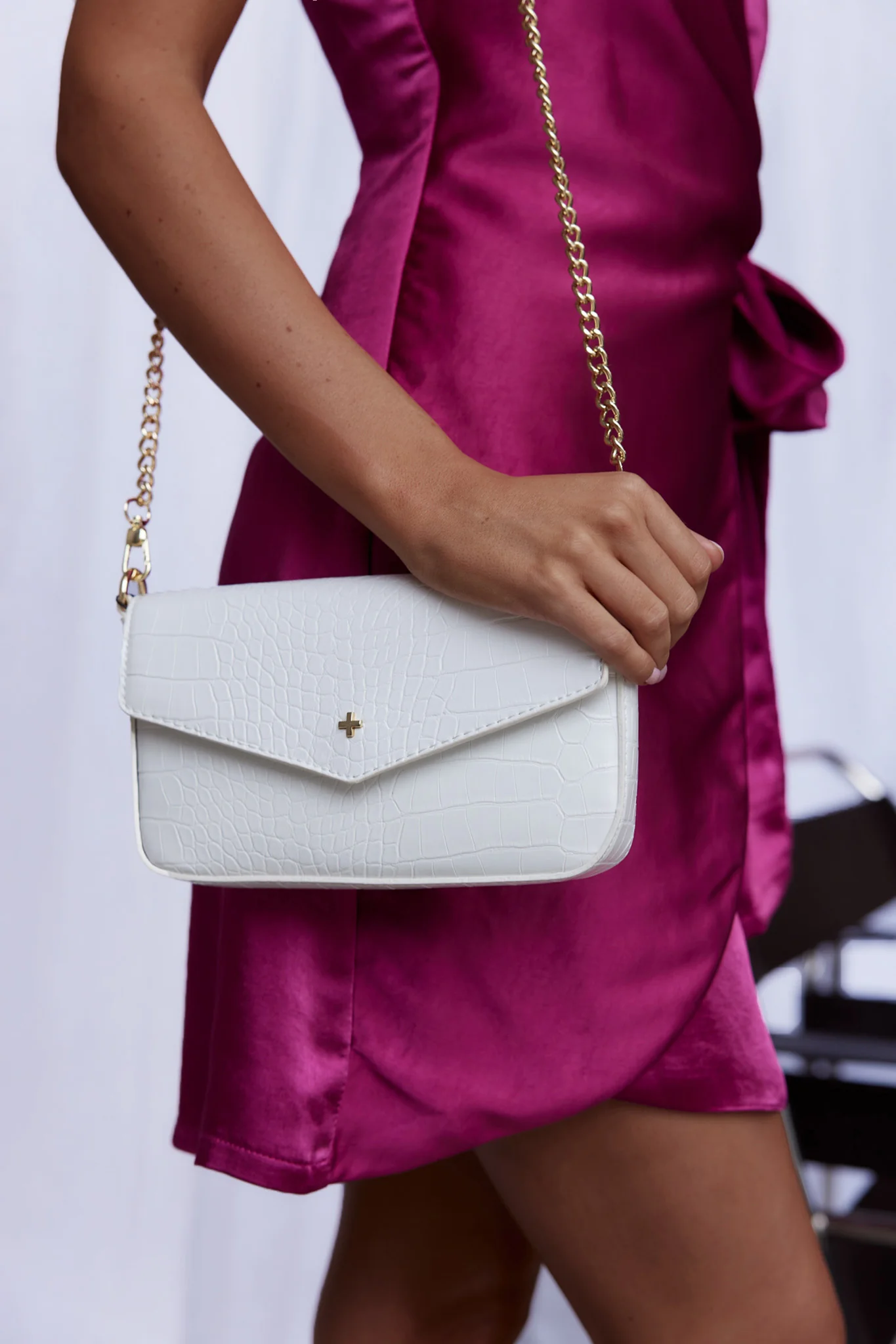 Peta And Jain Munroe Embossed Flap Bag White - Ruaus