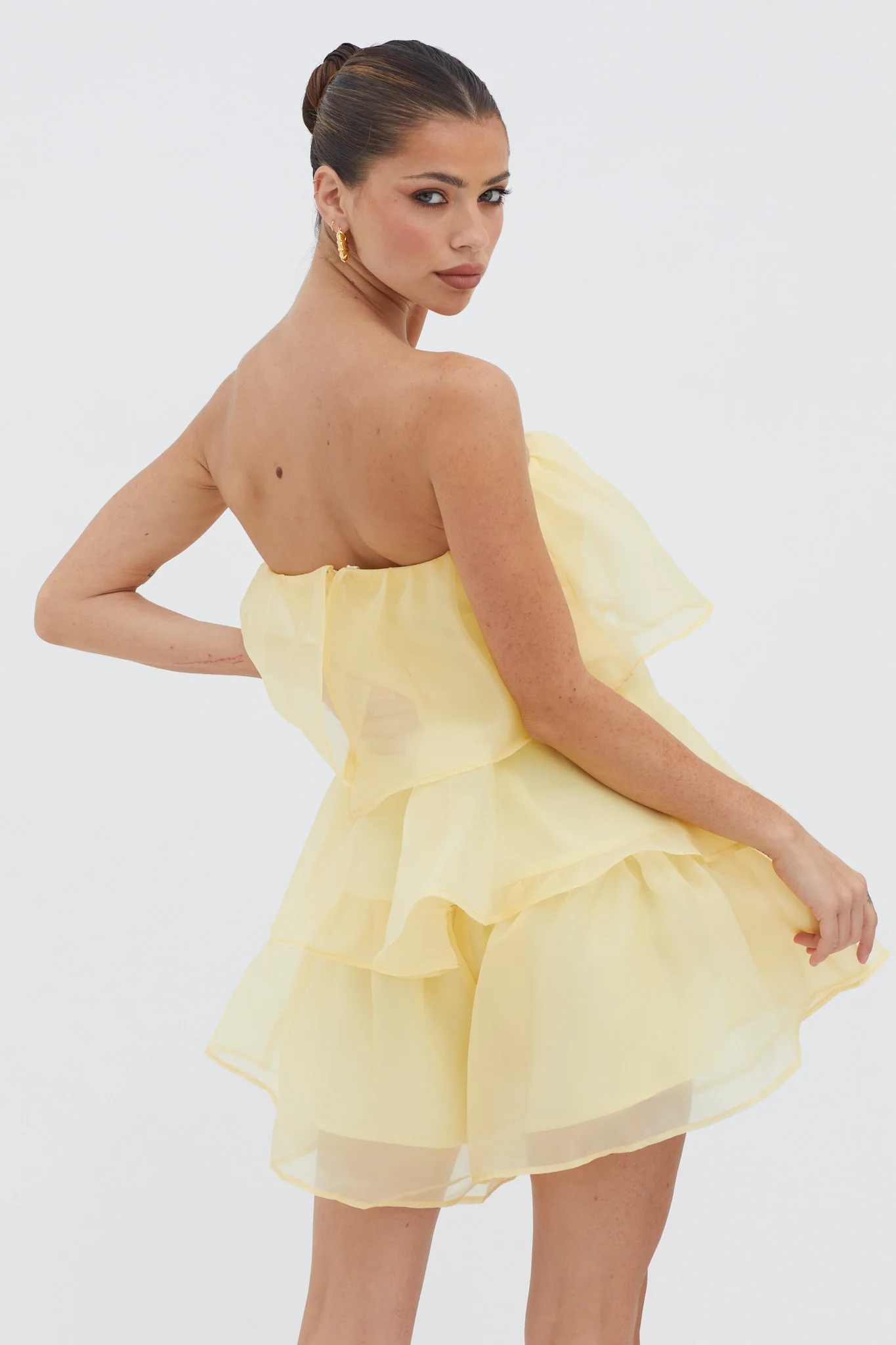 Behati Tiered Layer Romper Yellow - Ruaus