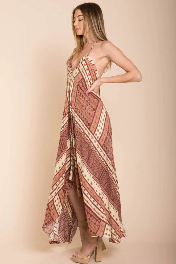 Romani Fall Maxi Dress Rust - Ruaus