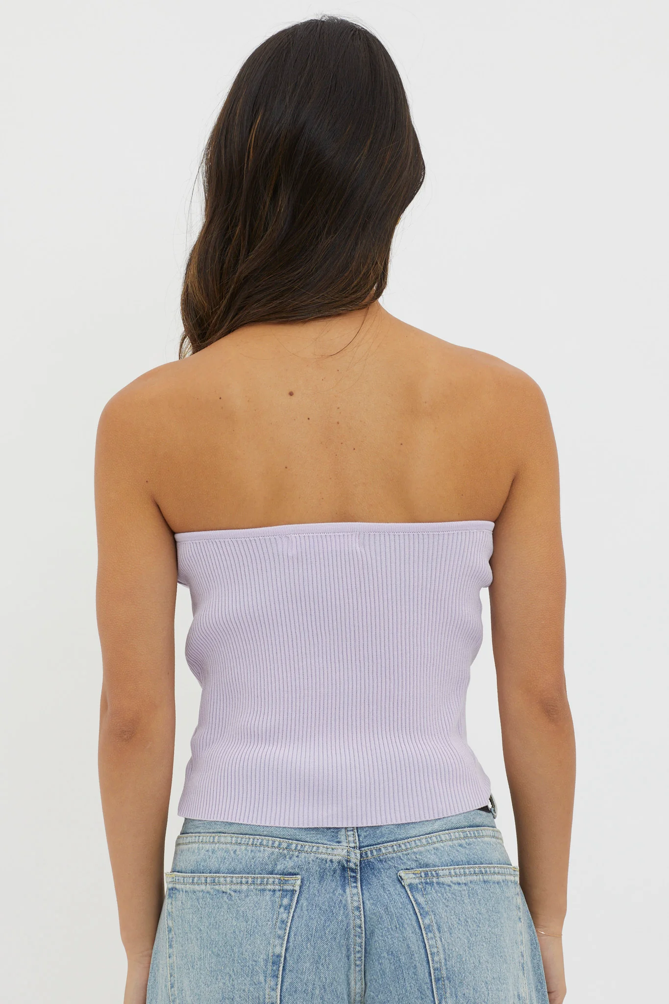 Flora Strapless Knit Top Lilac - Ruaus